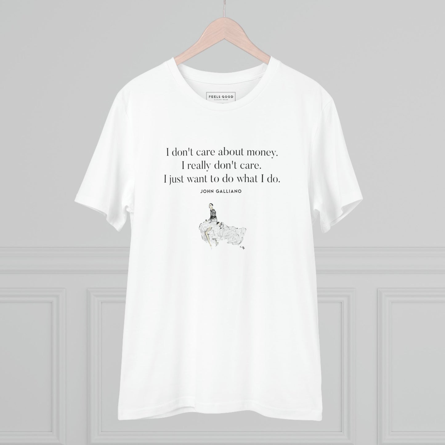 Fashion 'One Vision' Galliano T-shirt featuring inspirational motivational quotes