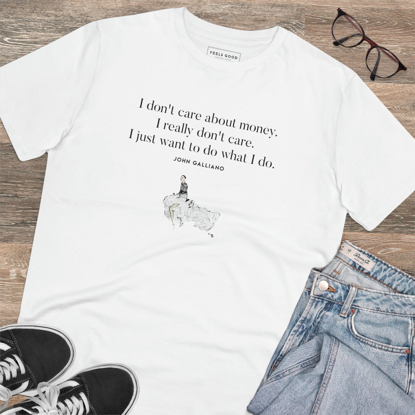 Dior-inspired Fashion 'One Vision' Galliano Organic Cotton T-shirt