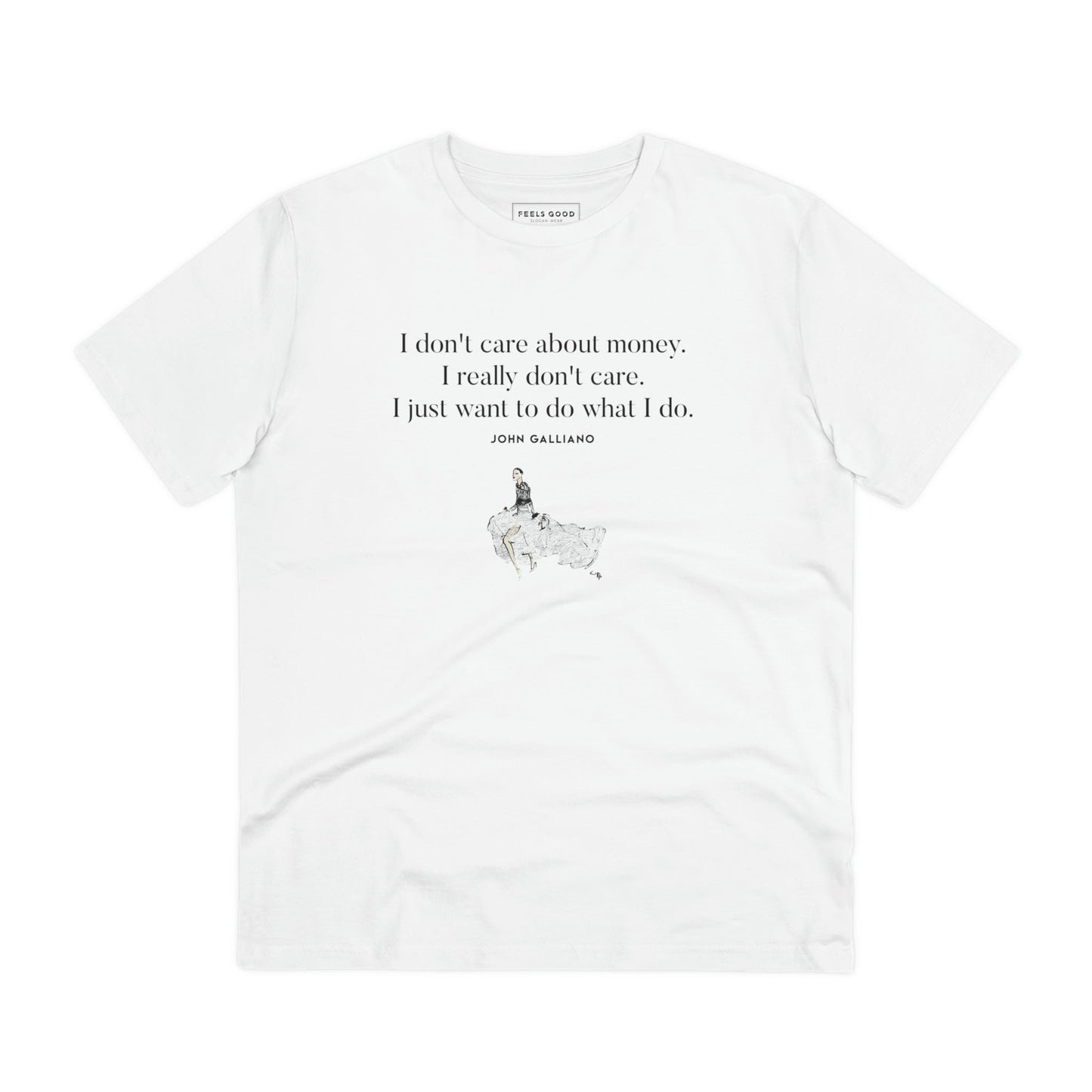 'One Vision' Galliano Organic Cotton T-shirt with famous quotes for t-shirts