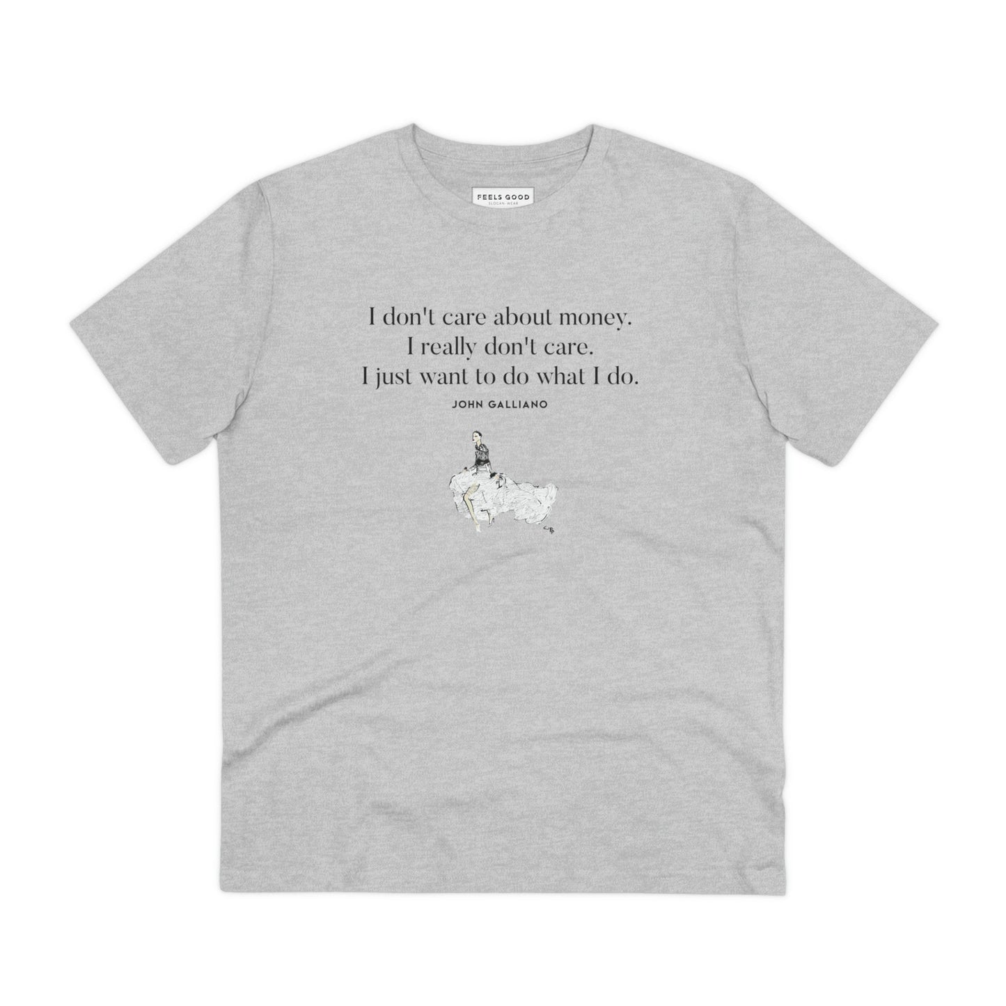 Fashion 'One Vision' Galliano T-shirt with inspirational quotes for men