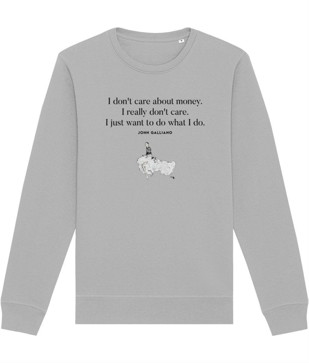 Statement sweatshirt slogans – Fashion 'Tunnel Vision' John Galliano Organic Cotton Sweatshirt