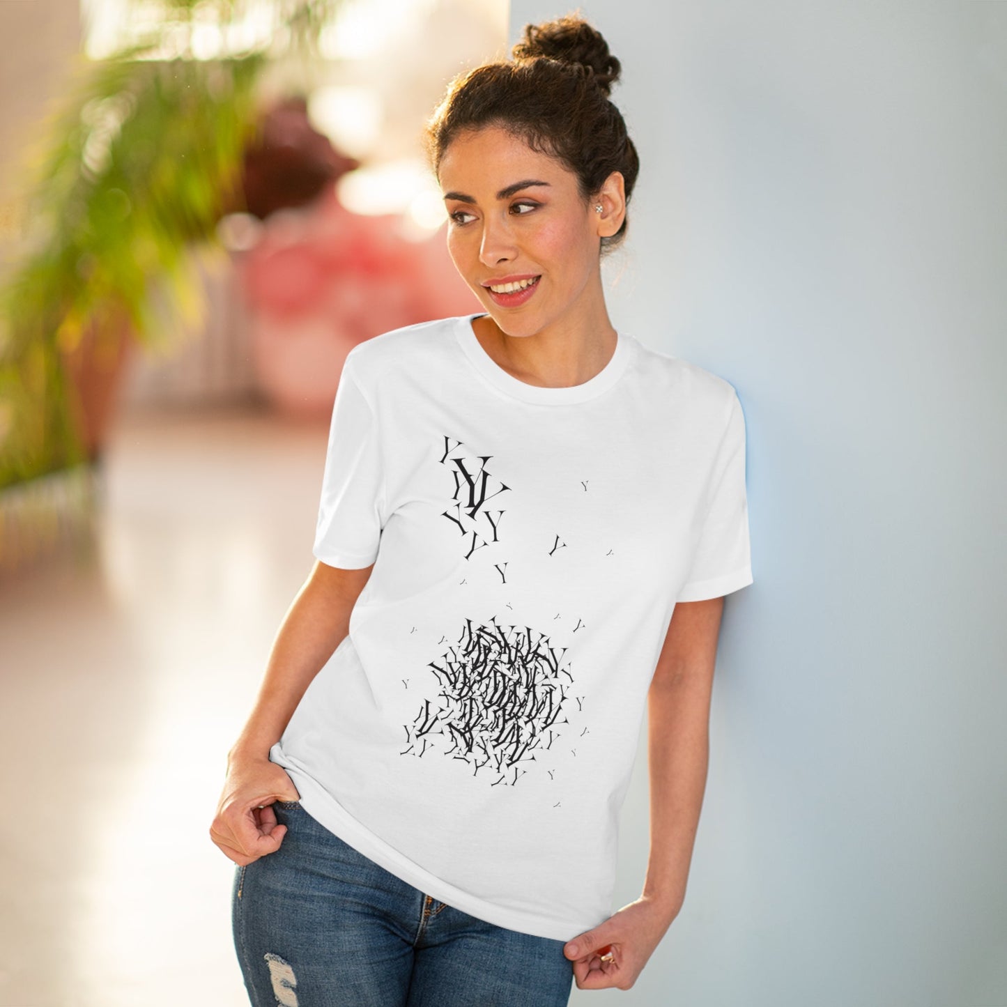 Good vibe t-shirt: 'Y' Yohji fashion organic cotton design.