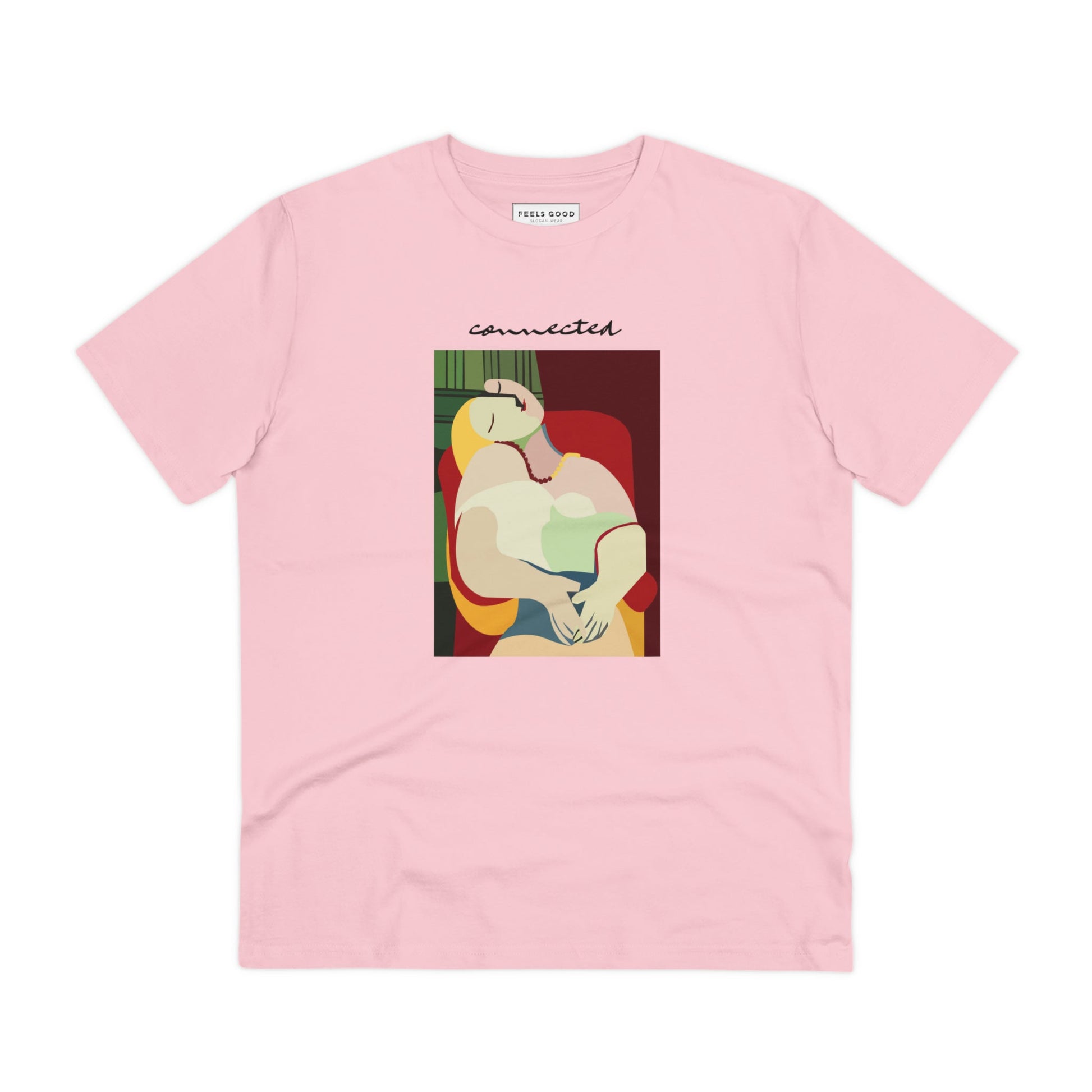 Graphic print feminist-connected t-shirt made from ultra-soft organic cotton.