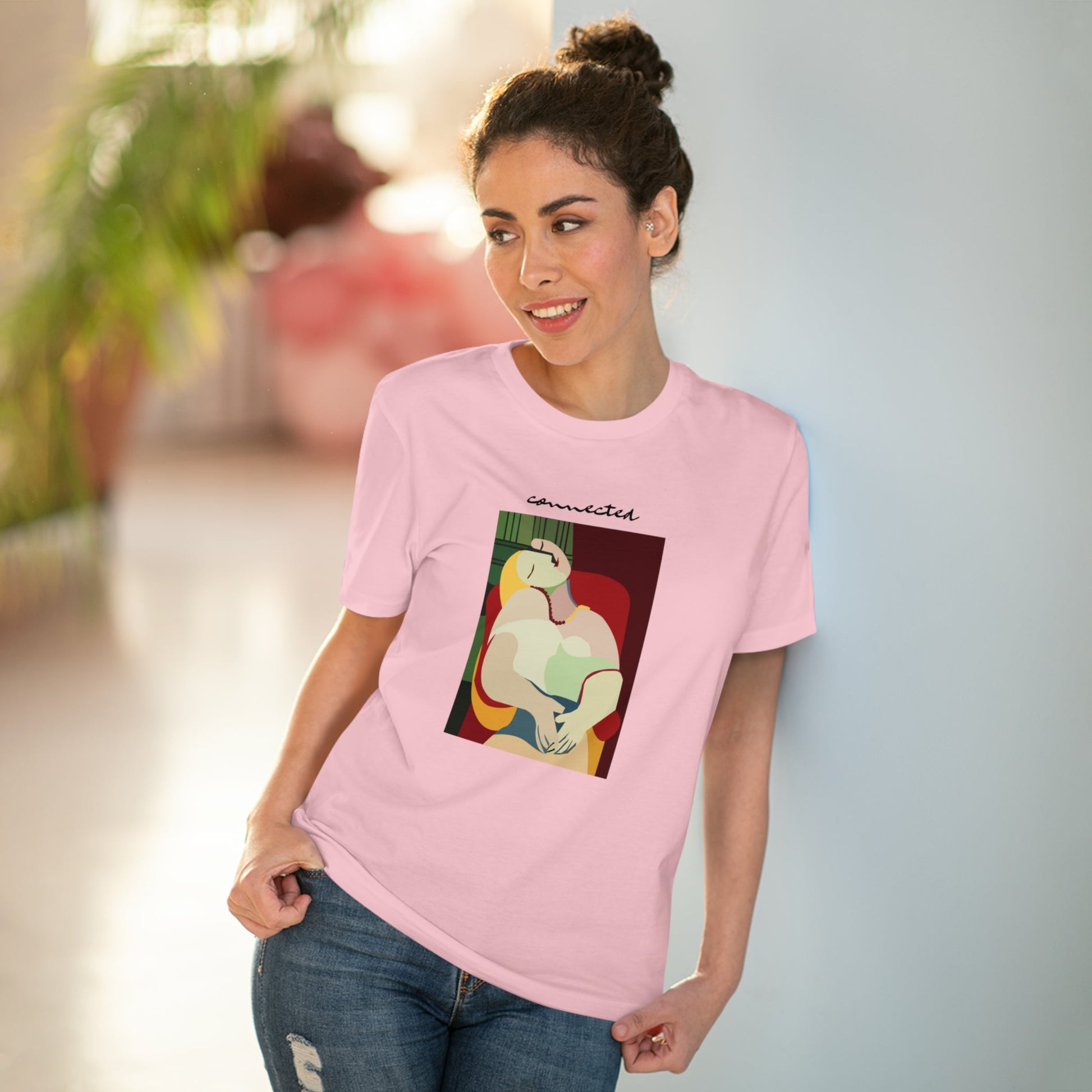Unisex Feminist 'Connected' Organic Cotton T-shirt – bold feminist slogan t shirt design