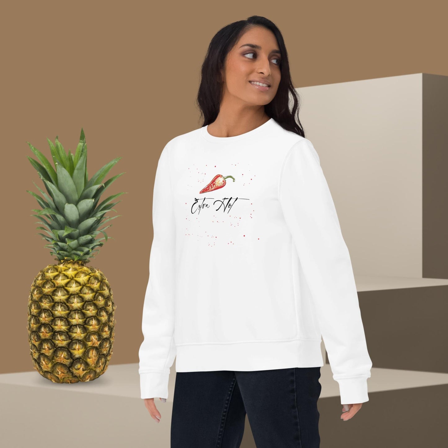 Our feminist 'Extra Hot' organic cotton sweatshirt is made for women who stand for equality and style.