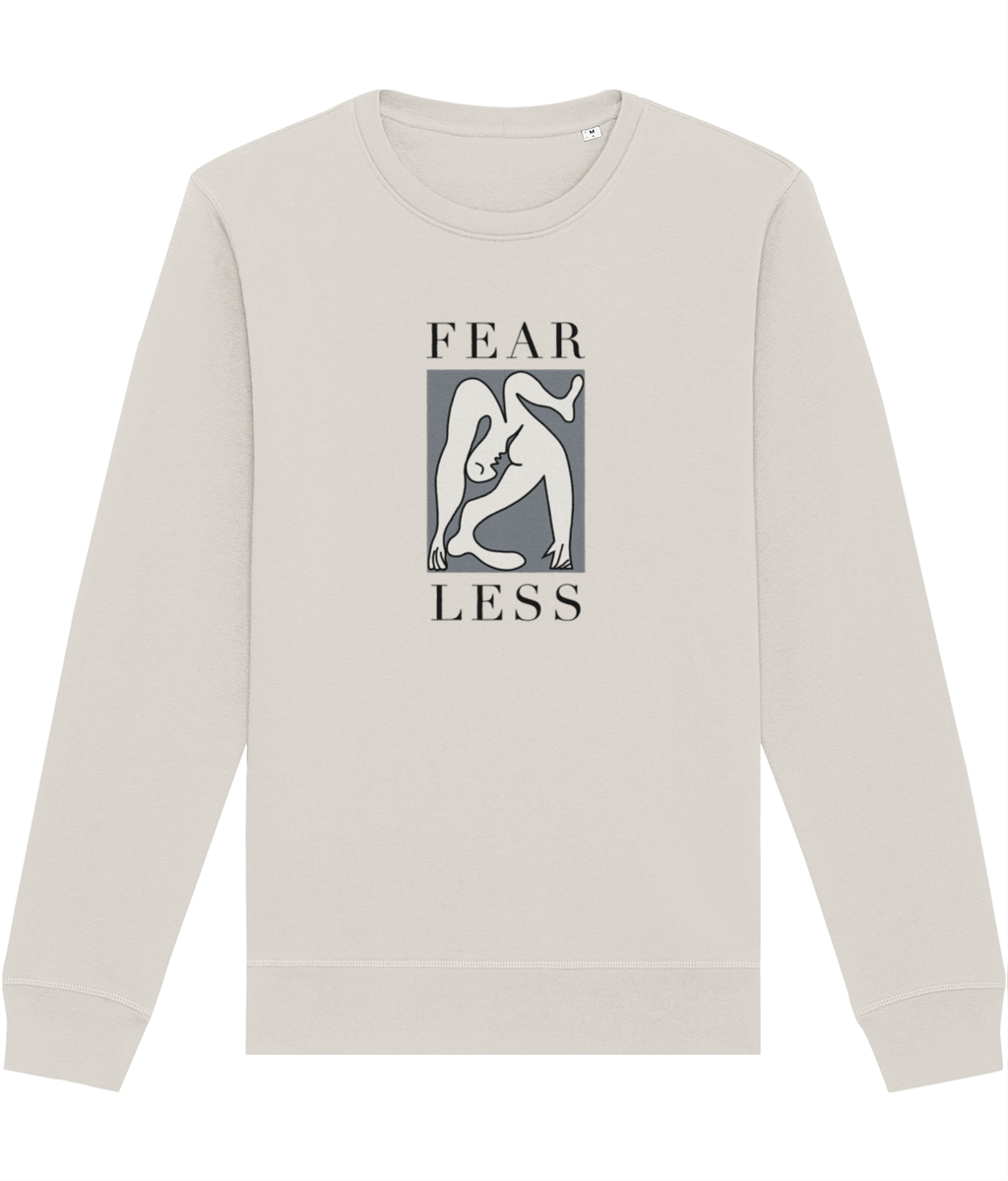 The feminist 'Fear Less' organic cotton sweatshirt is the perfect mix of comfort and power.