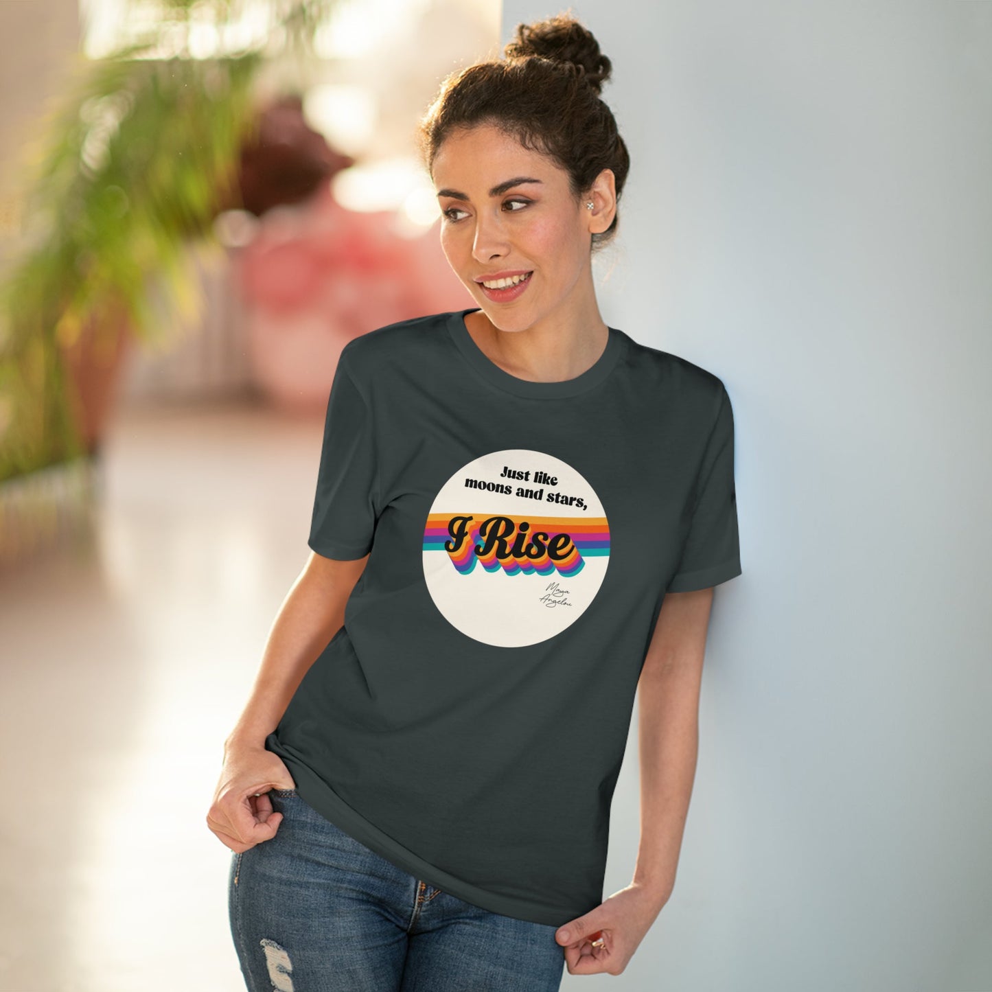 Feminist 'I Rise' Maya Organic Cotton T-shirt – inclusive feminist t shirt unisex fit