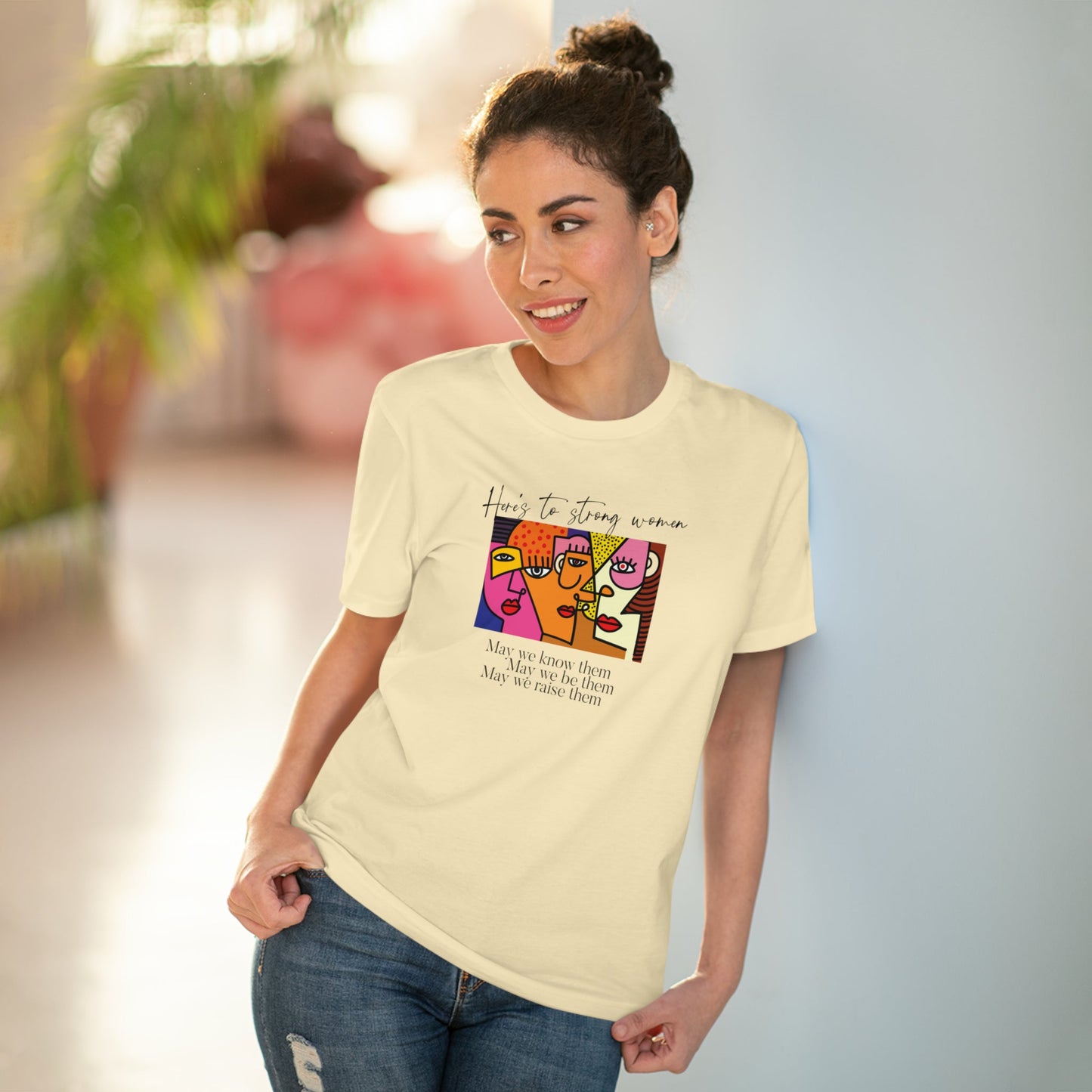 Unisex feminist t shirt – 'May We Be Them' design on soft organic cotton tee