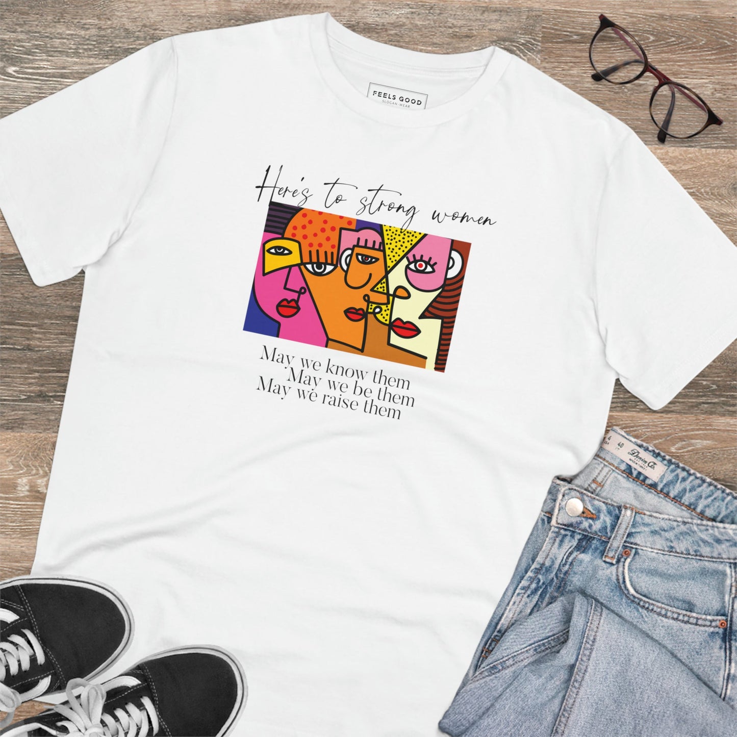 Gender-neutral Feminist 'May We Be Them' Organic Cotton T-shirt for unisex style