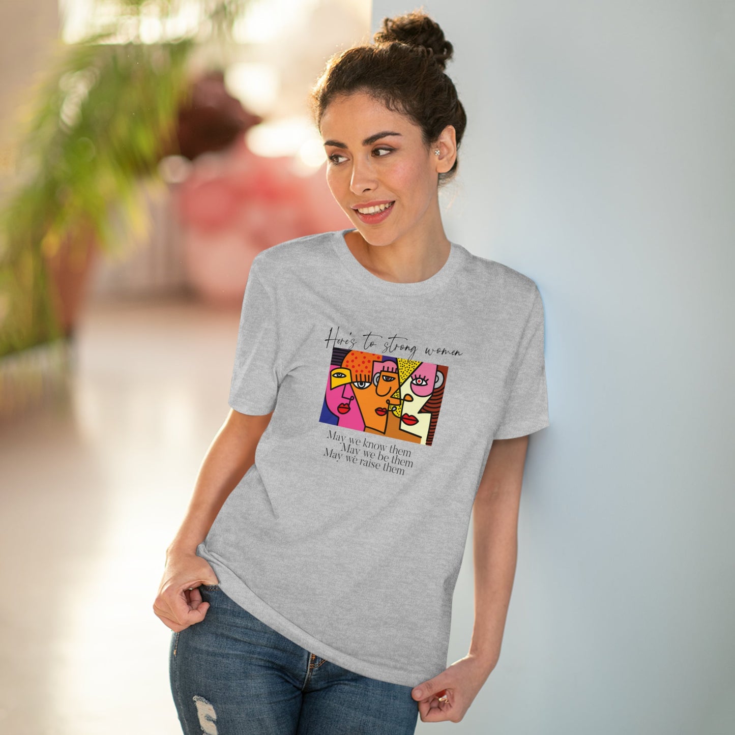 Feminist slogan t shirt – May We Be Them design in organic cotton for all genders