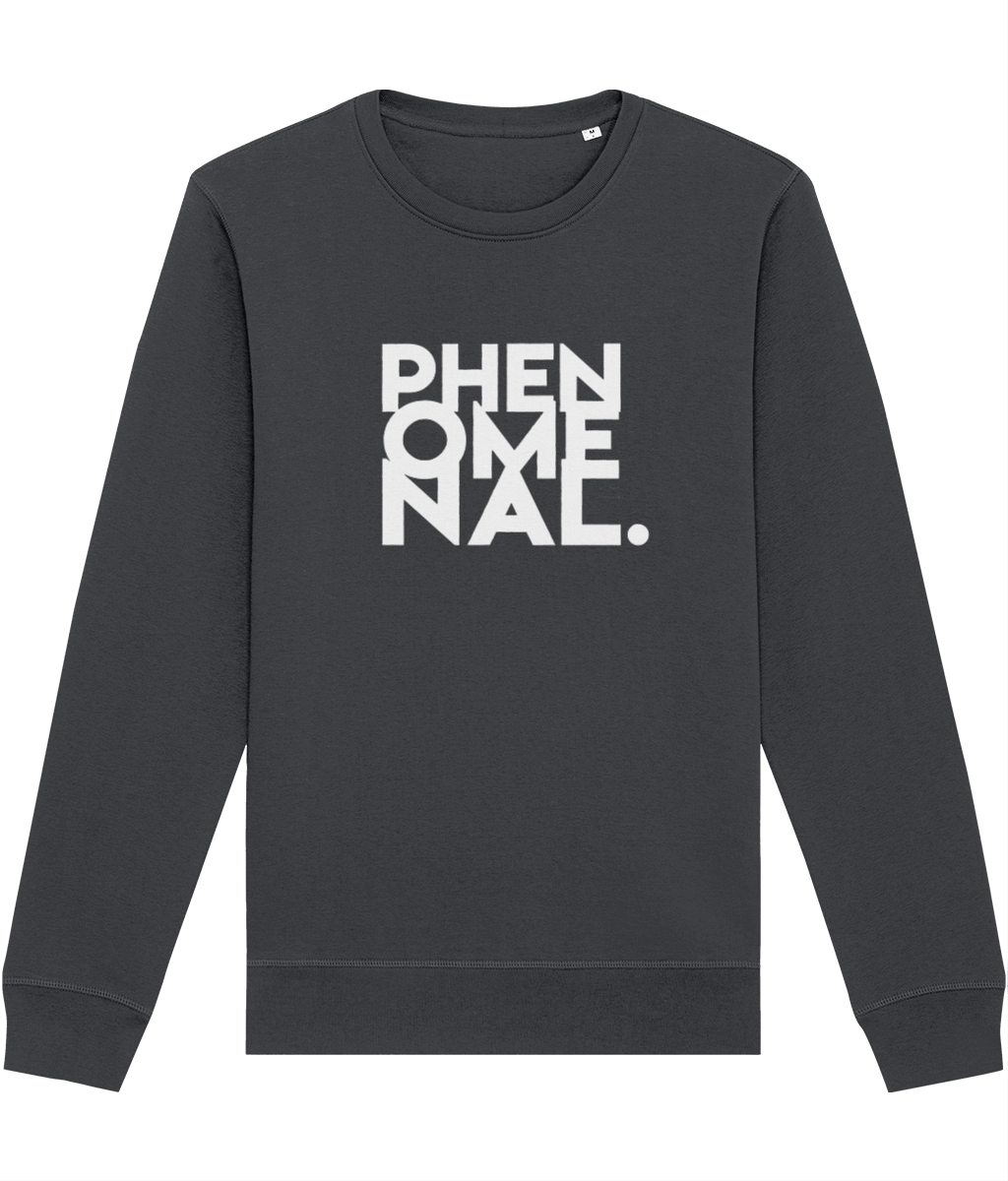 Feminist 'Phenomenal' Maya Organic Cotton Sweatshirt – slogan feminist sweatshirt look