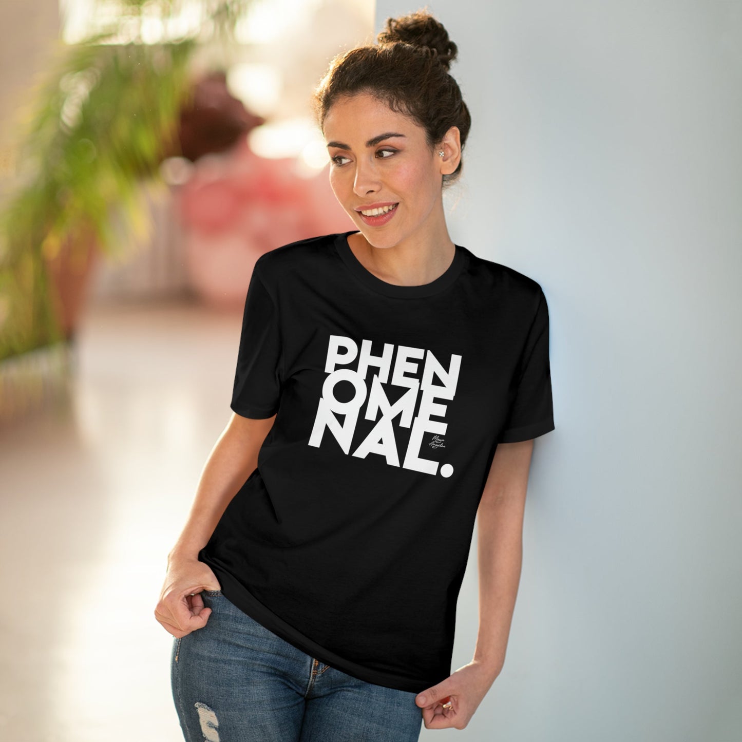Feminist 'Phenomenal Maya' Organic Cotton T-shirt – sustainable feminist slogan t shirt