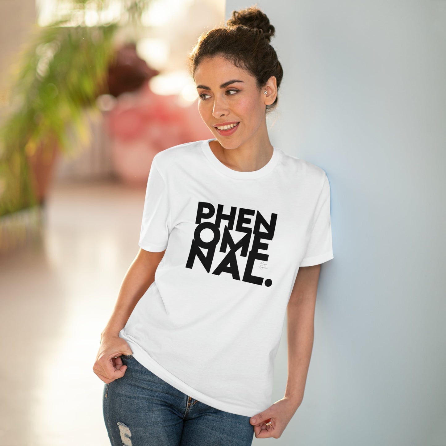 Feminist 'Phenomenal Maya' Organic Cotton T-shirt – bold feminist slogan t shirt