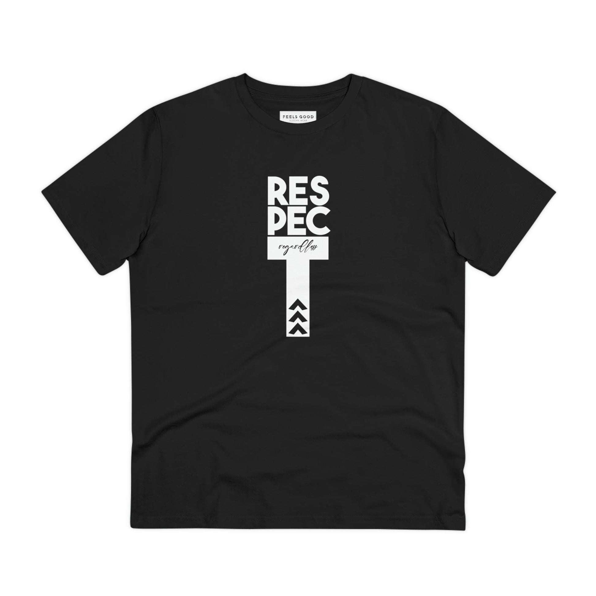 Speak up in style with the feminist 'Respect Regardless' organic cotton t-shirt—a true slogan tee.