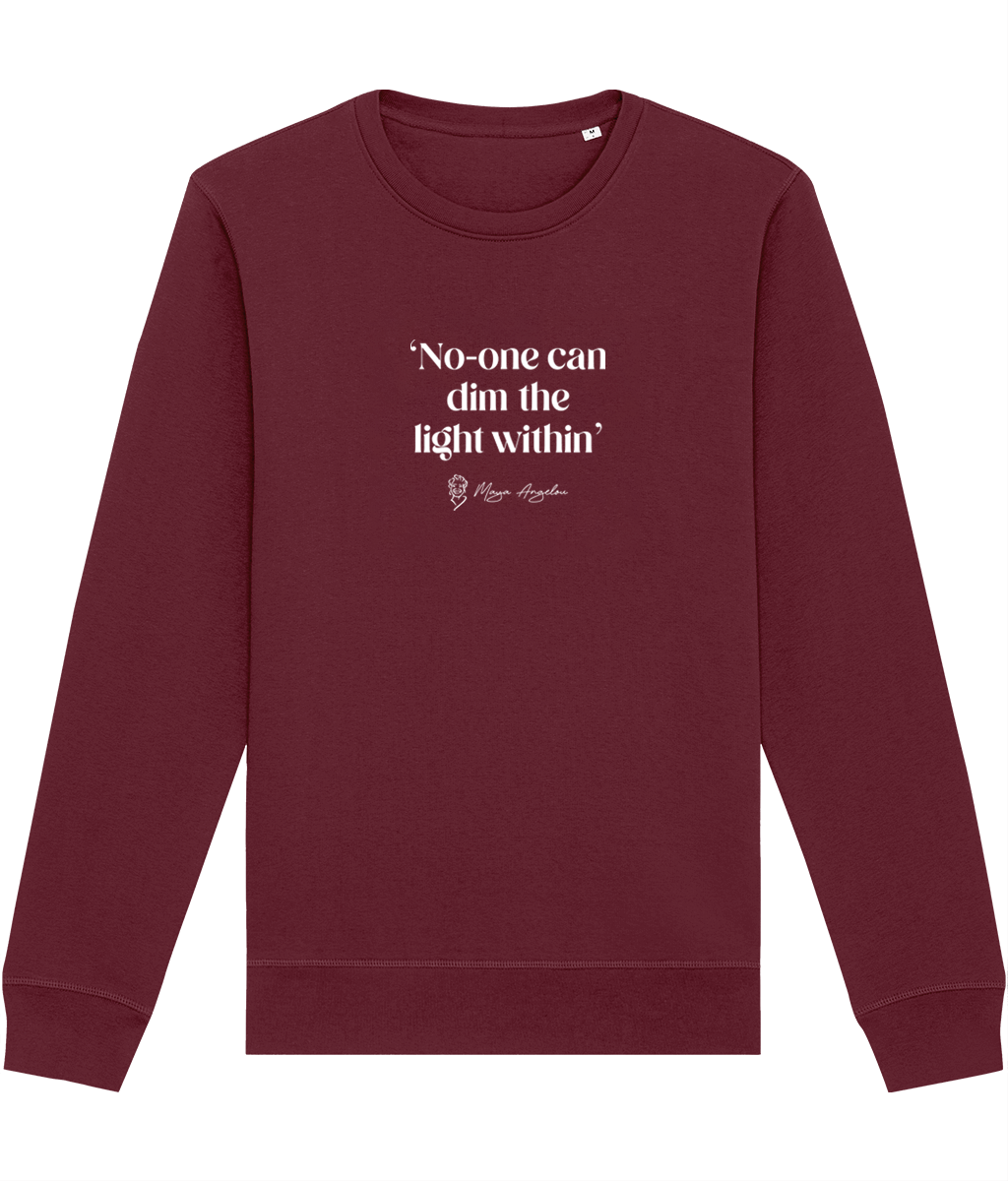 Feminist sweatshirt in eco cotton – Feminist 'Shine On' Maya slogan piece