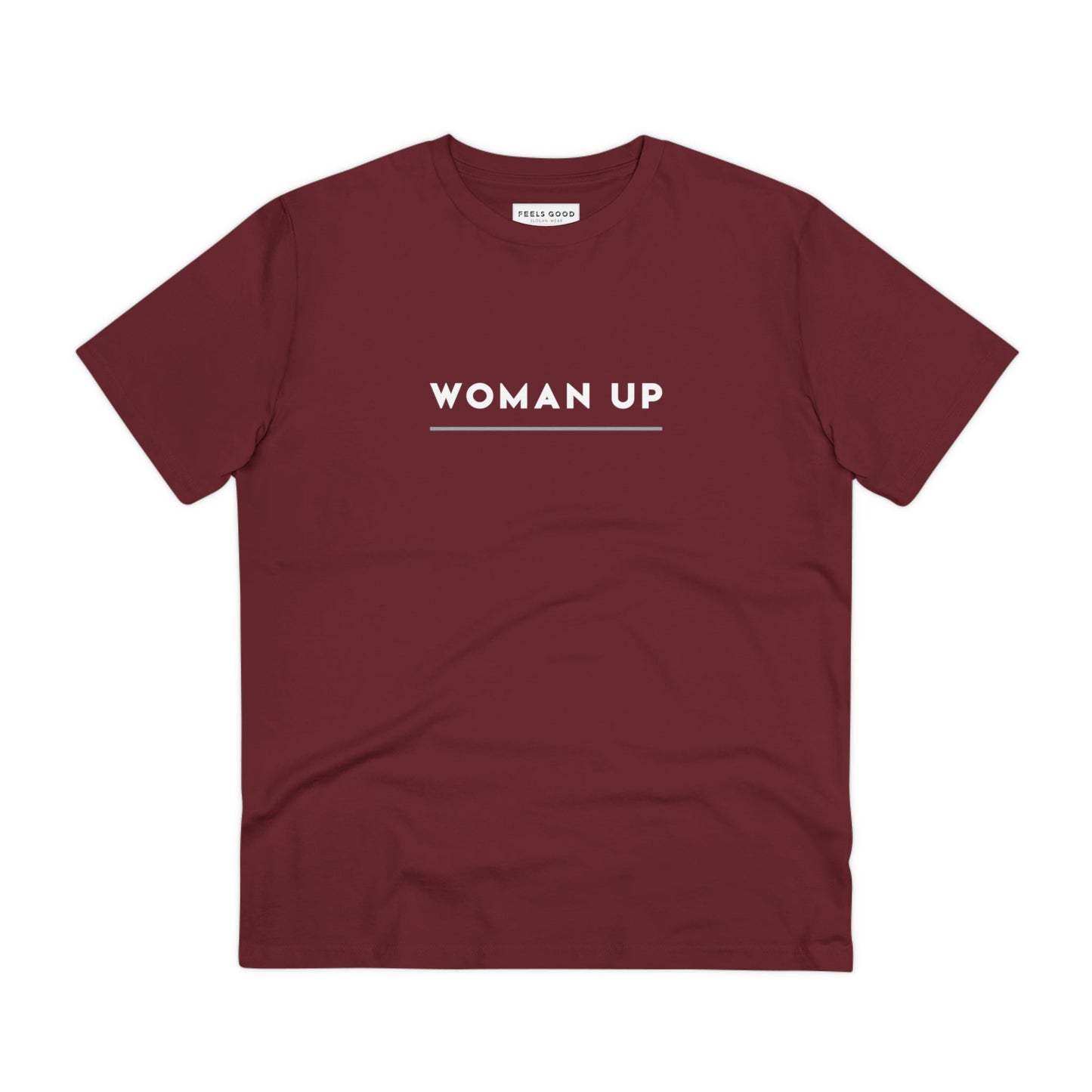 Feminist 'Woman Up' Organic Cotton T-shirt – gender inclusive feminist slogan t shirt