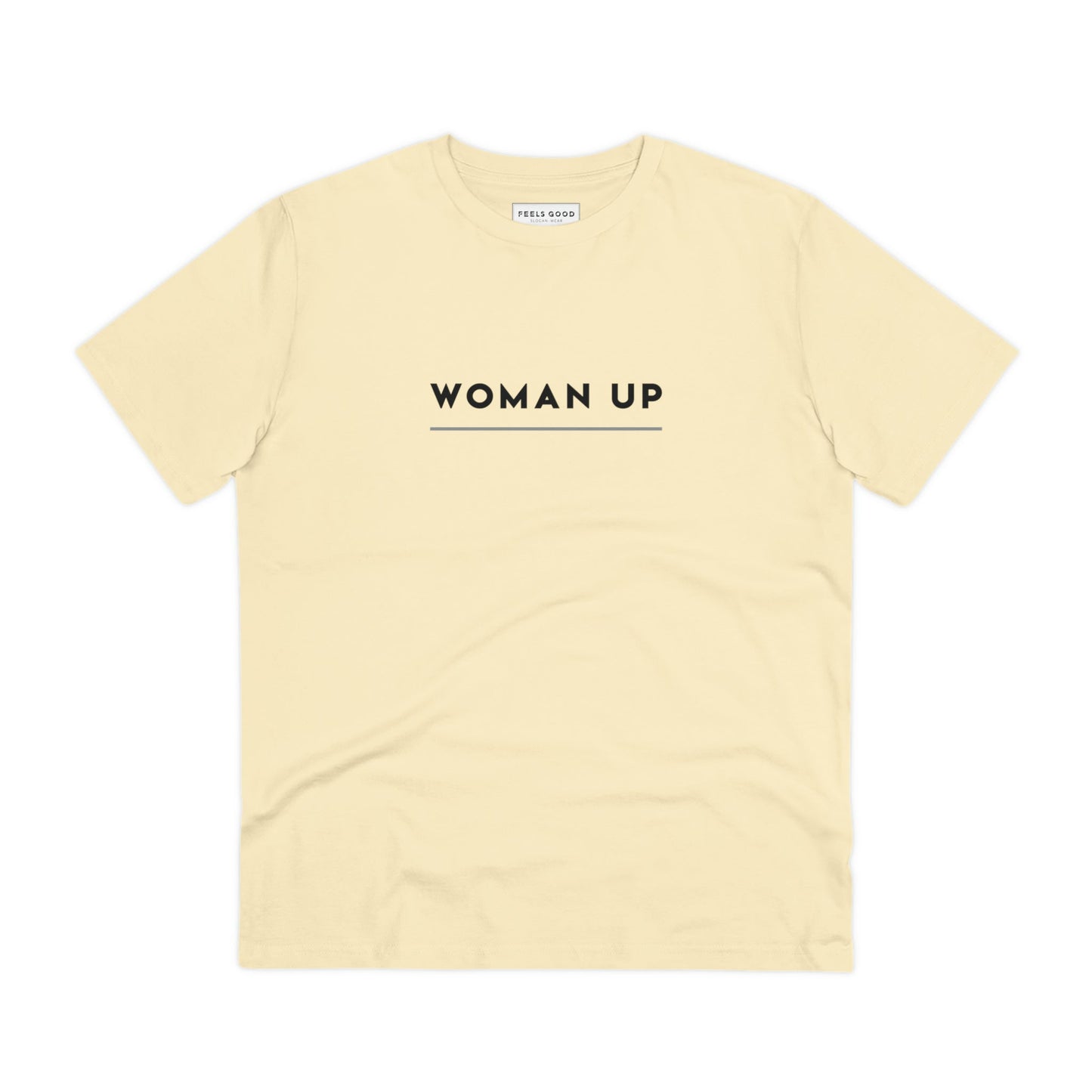 Feminist 'Woman Up' Organic Cotton T-shirt – unisex feminist tshirt uk with slogan print