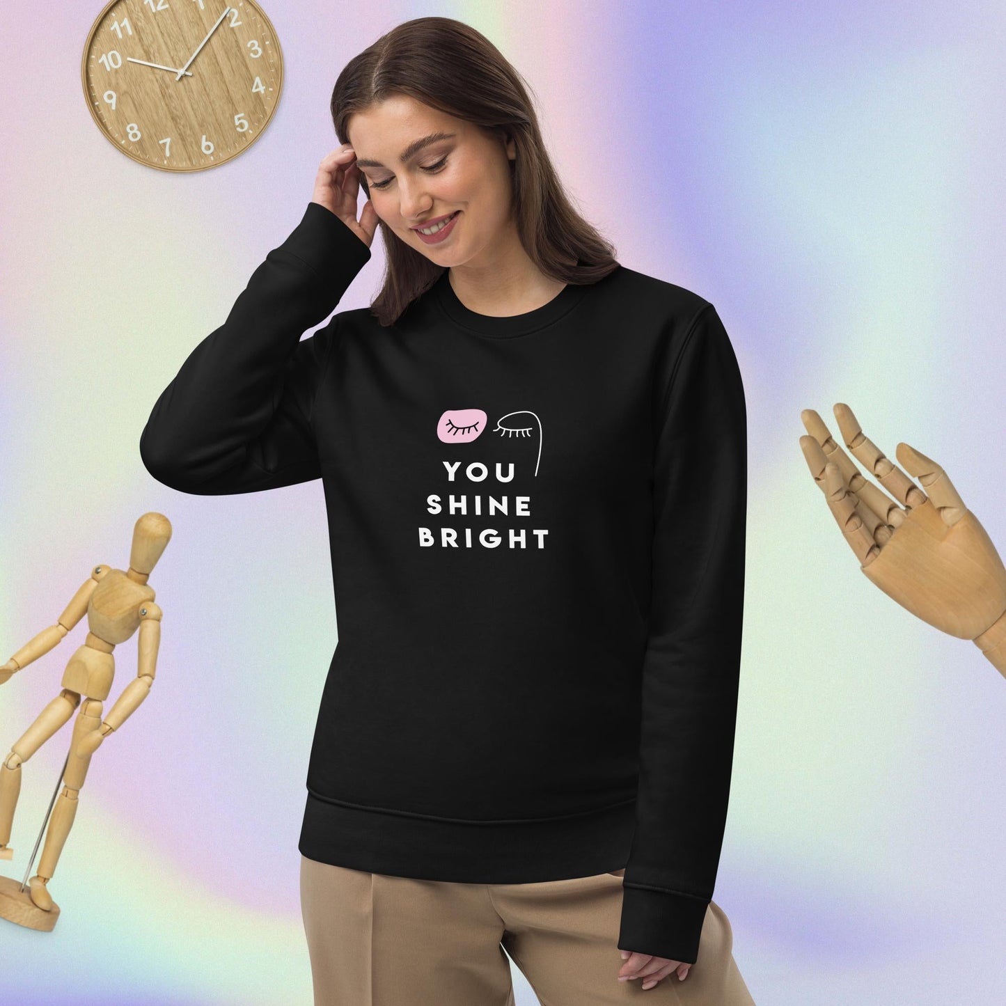Feminist sweatshirt in organic cotton – Feminist 'You Shine Bright' with powerful slogan