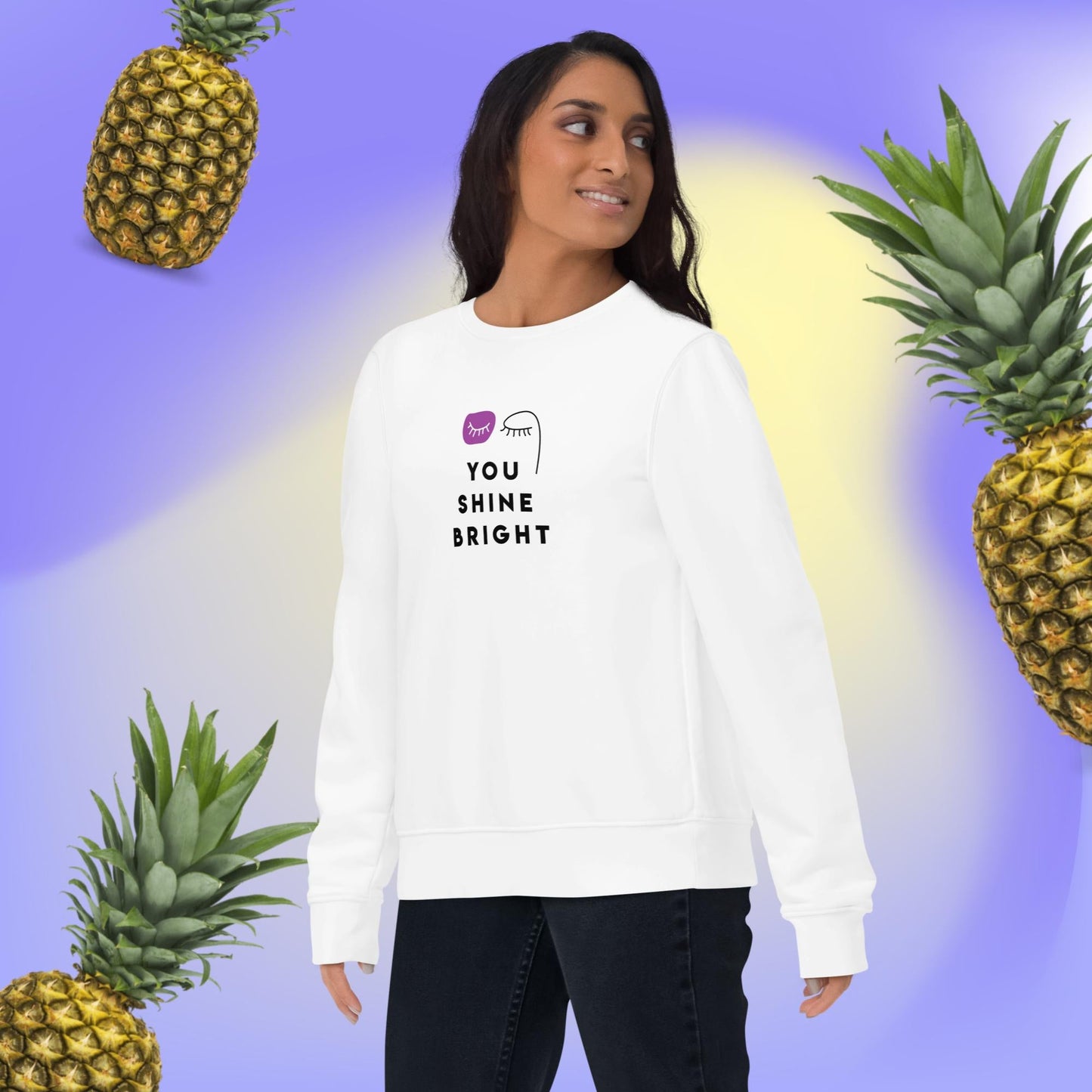 Soft and stylish Feminist 'You Shine Bright' Organic Cotton Sweatshirt – feminist slogan sweatshirt