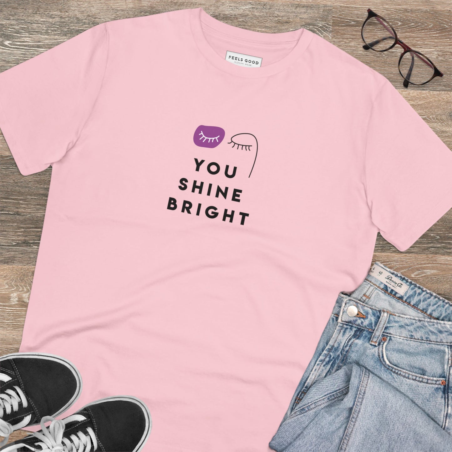 Neutral style feminist 'You Shine Bright' Organic Cotton T-shirt - gender-neutral fit