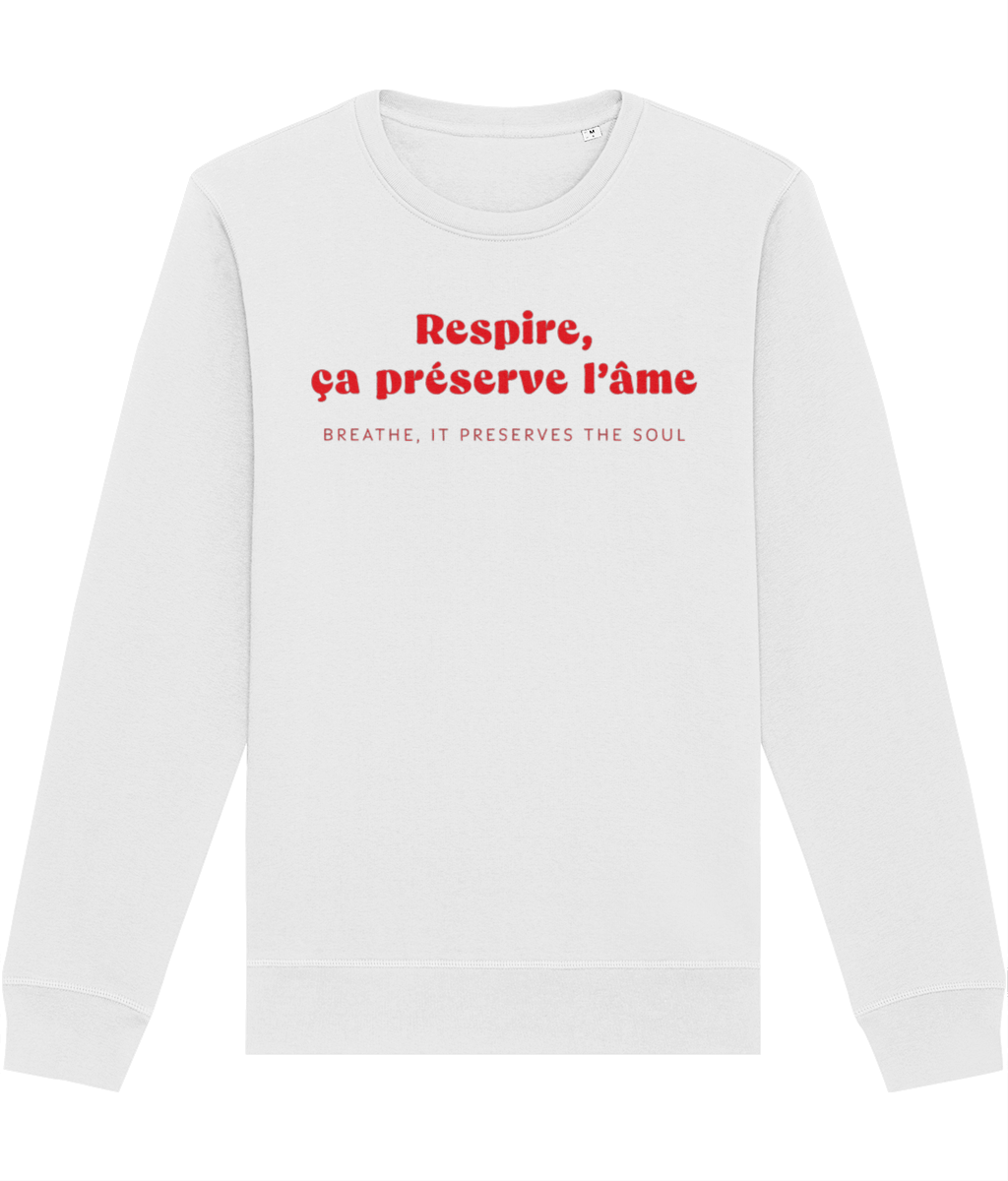 A staple of Parisian style, the Francophile 'Breathing Preserves The Soul' Sweatshirt is comfortable and timeless.