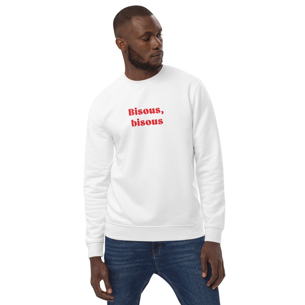 For stylish French clothes for men, try the Francophile 'French Kiss' Organic Cotton Sweatshirt.
