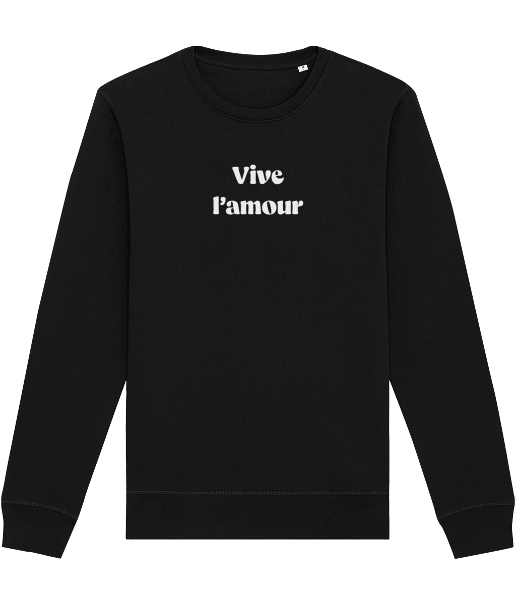 French slogan organic cotton jumper: 'Long Live Life'.