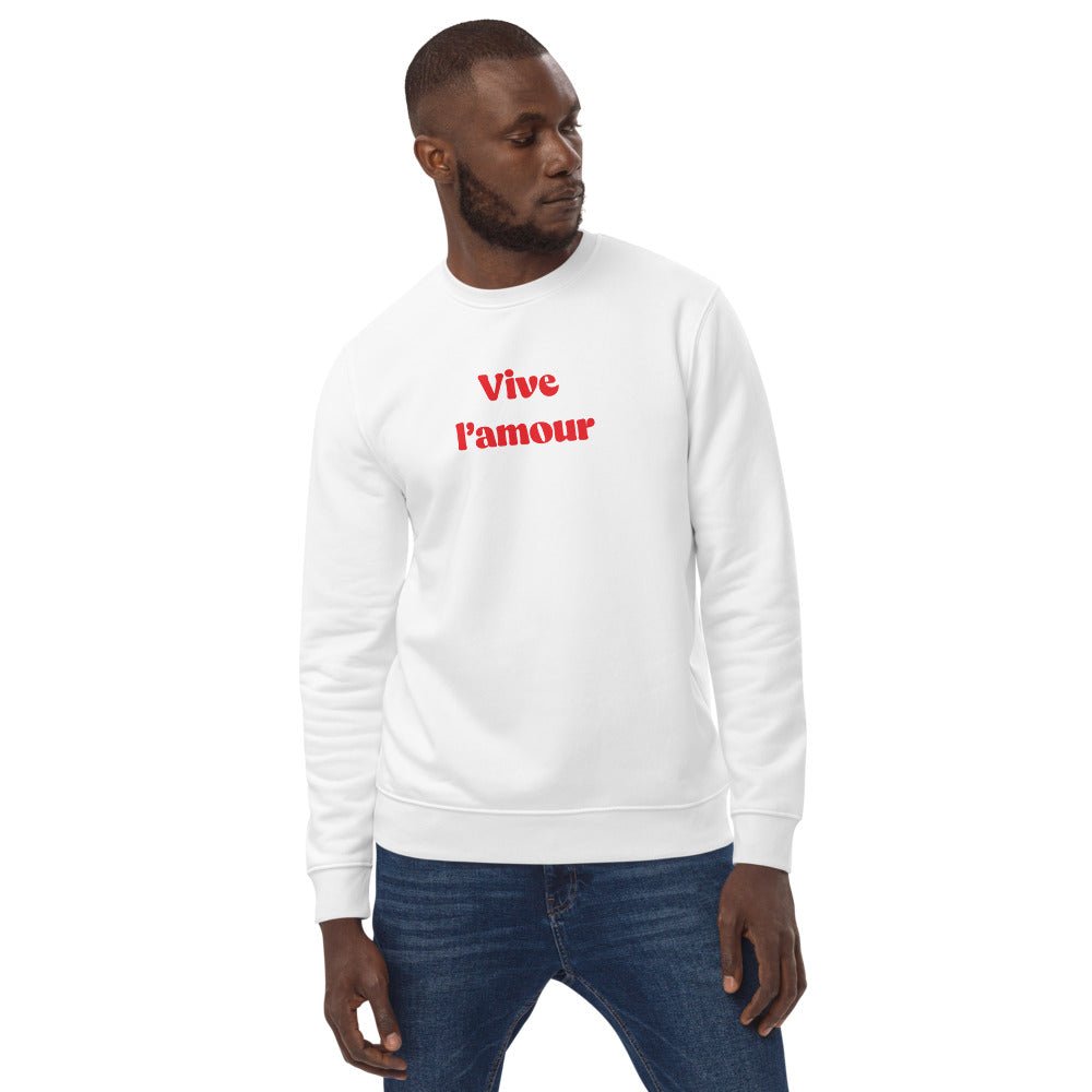 'Long Live Love' French sweatshirt, organic cotton.