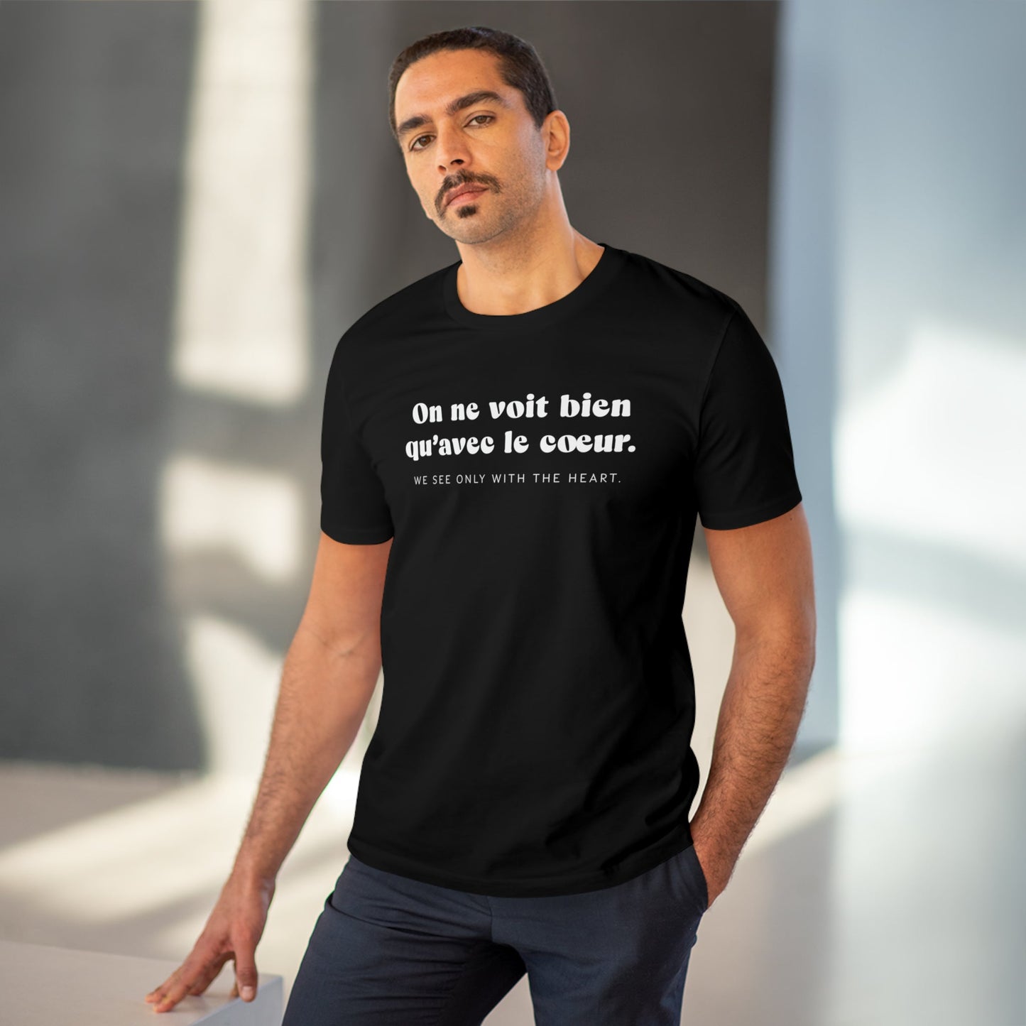 Francophile 'Seeing With The Heart' Organic Cotton T-shirt, French tee with meaning