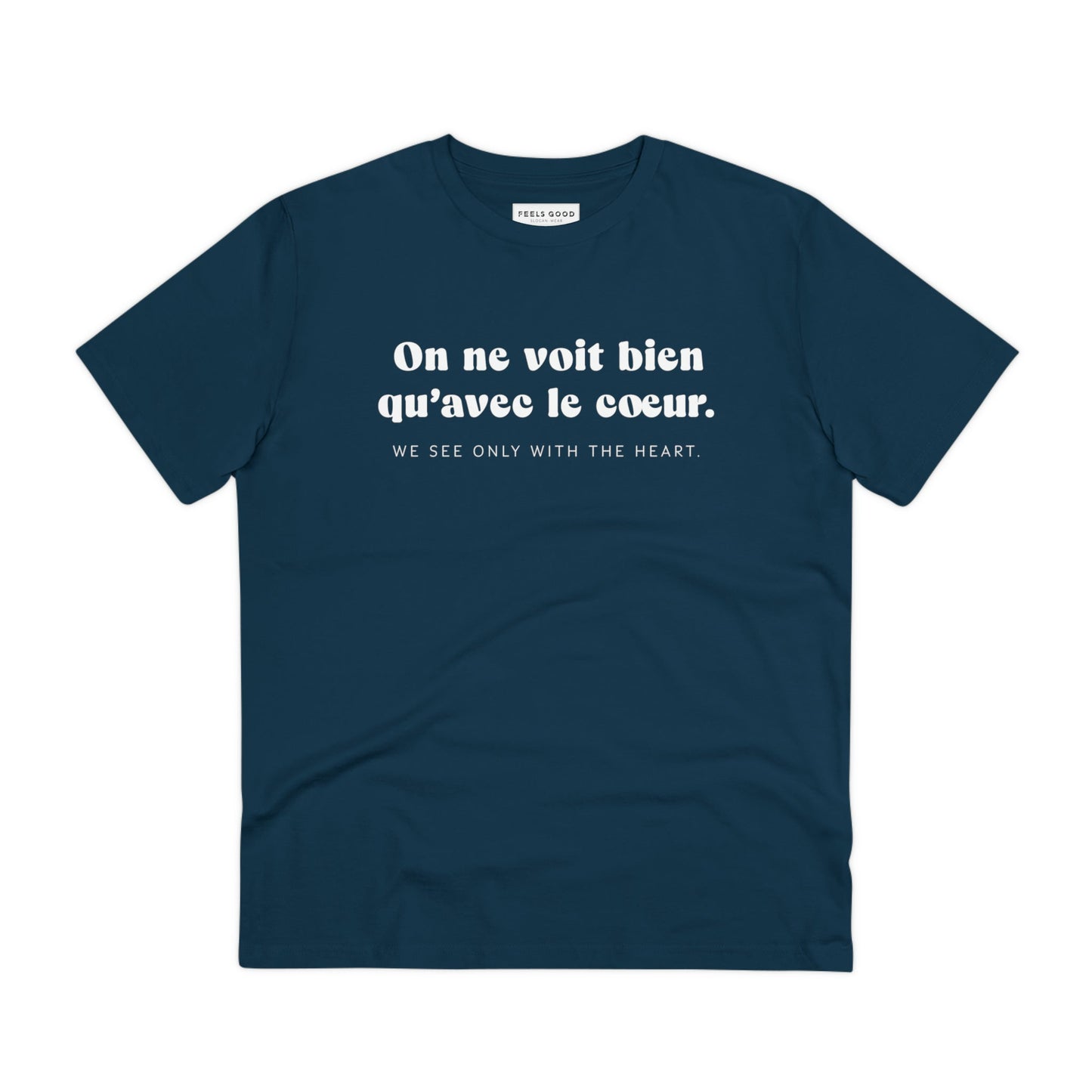 Francophile 'Seeing With The Heart' Organic Cotton T-shirt, classic t-shirt in French