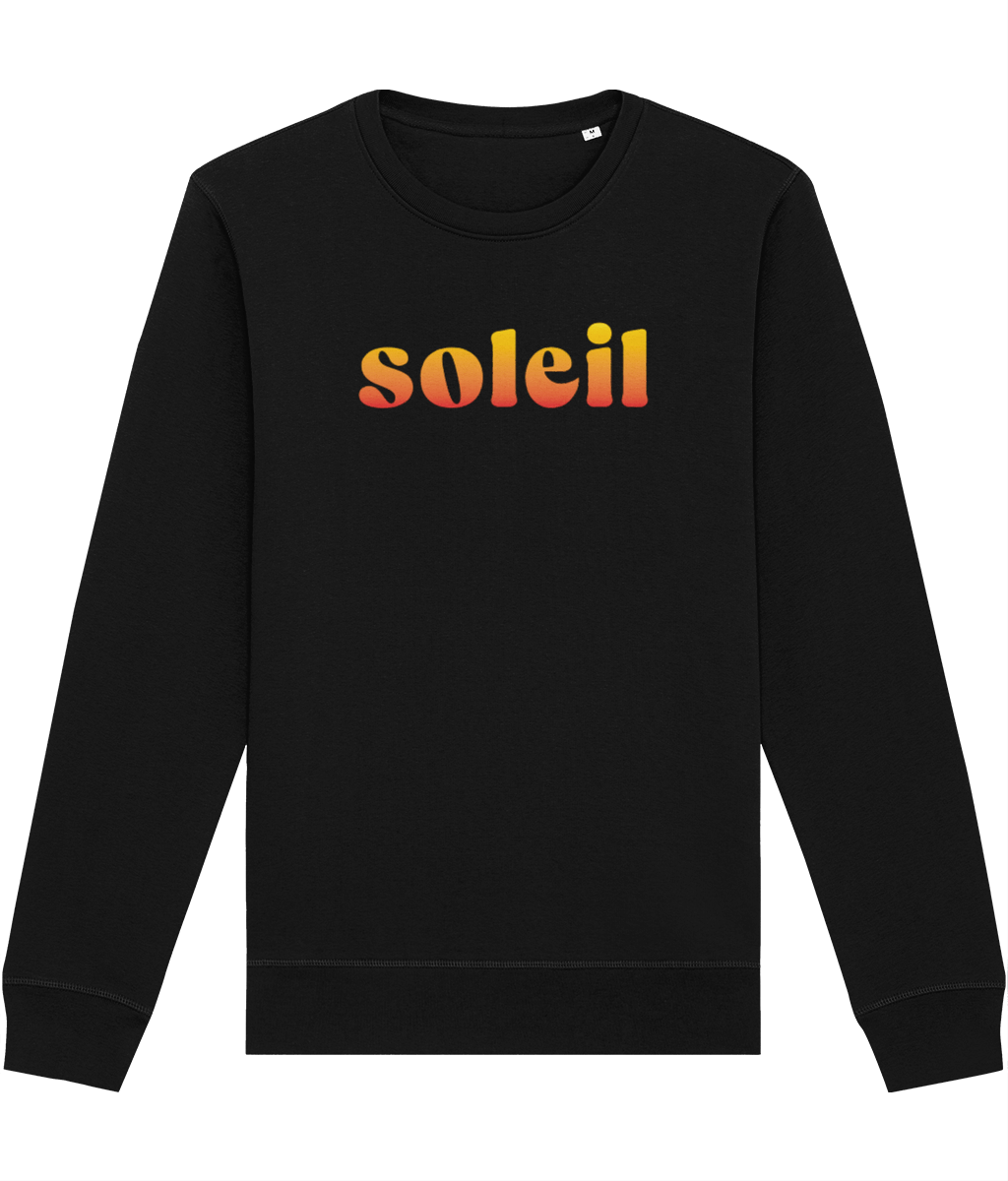 French slogan organic cotton jumper: 'Sun'.
