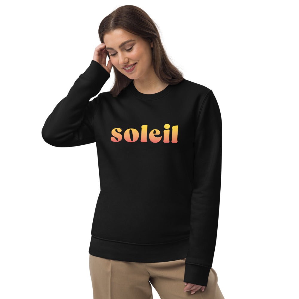 French slogan jumper: 'Sun' organic cotton.