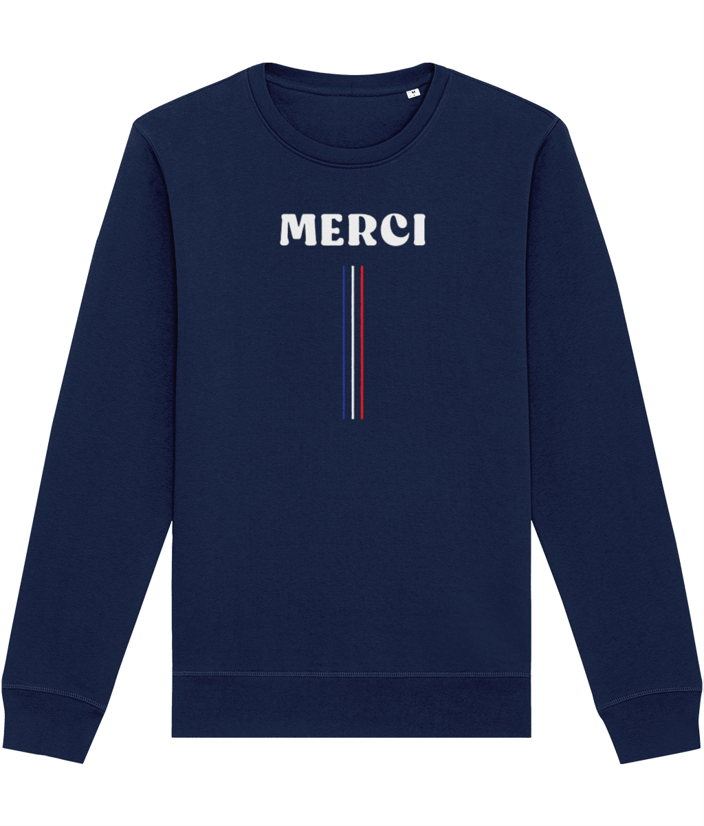 Capture the essence of Paris fashion with the Francophile 'Thanks' Organic Cotton Sweatshirt.