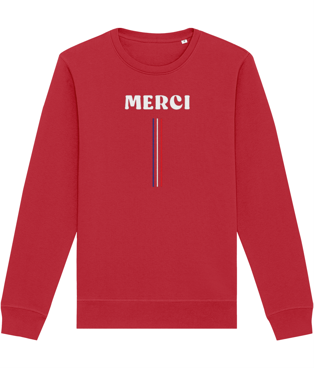 Inspired by Paris clothing, the Francophile 'Thanks' Organic Cotton Sweatshirt is a wardrobe staple.