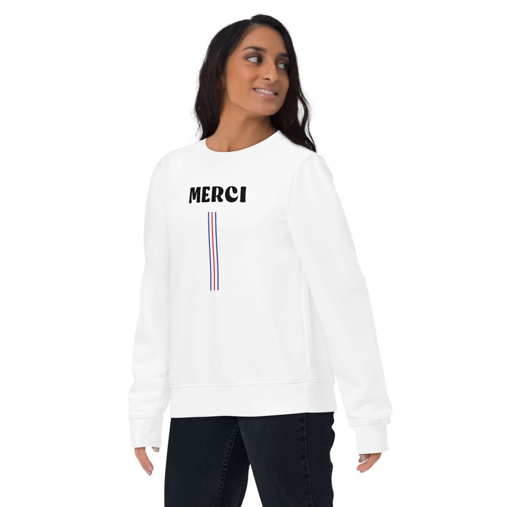 Every Francophile will adore the Francophile 'Thanks' Organic Cotton Sweatshirt for any occasion.