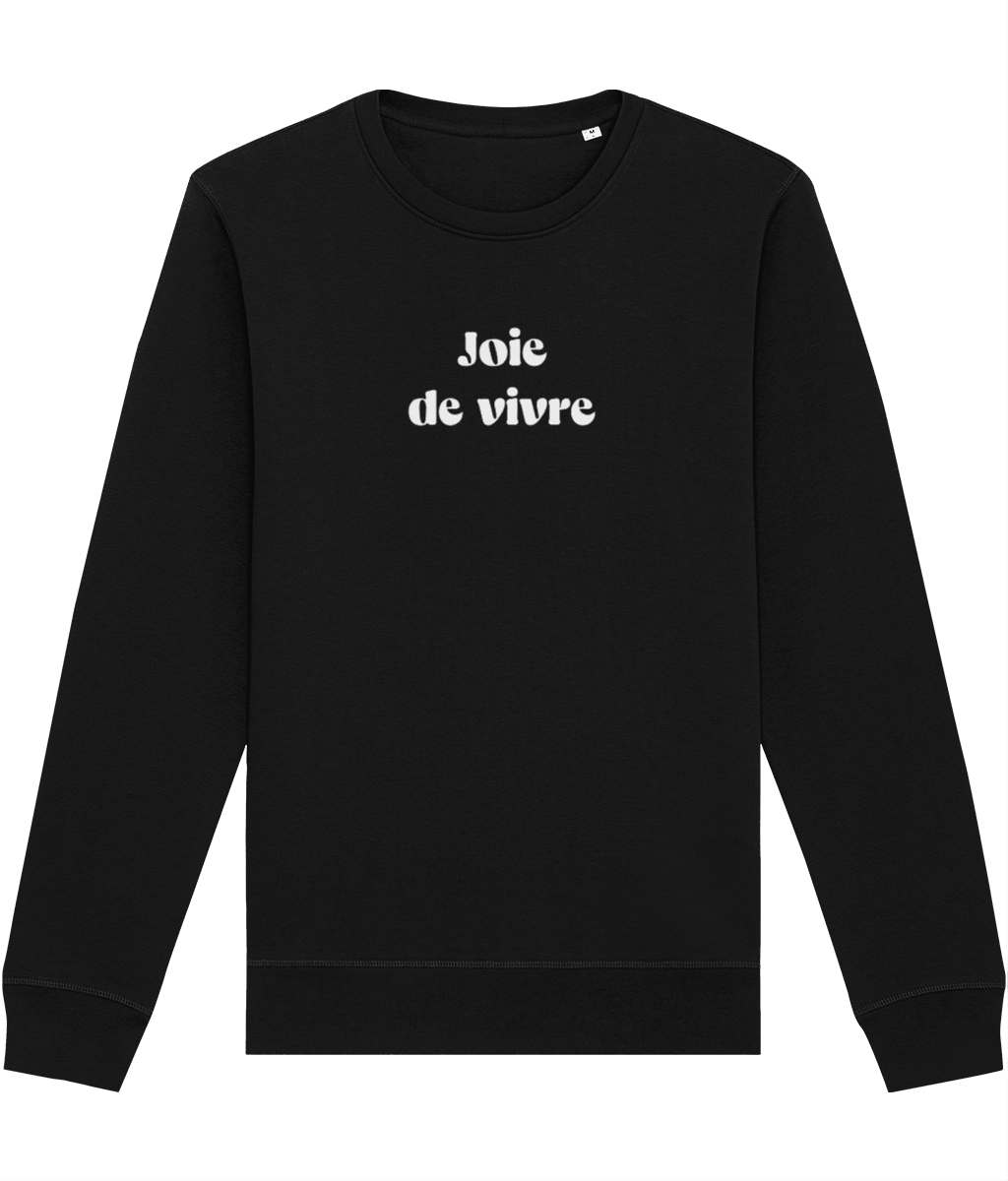 black 'The Joy Of Life' Organic Cotton Sweatshirt
