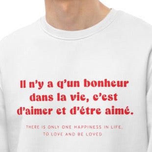 Soft organic cotton 'To Love & Be Loved' - a French affection.