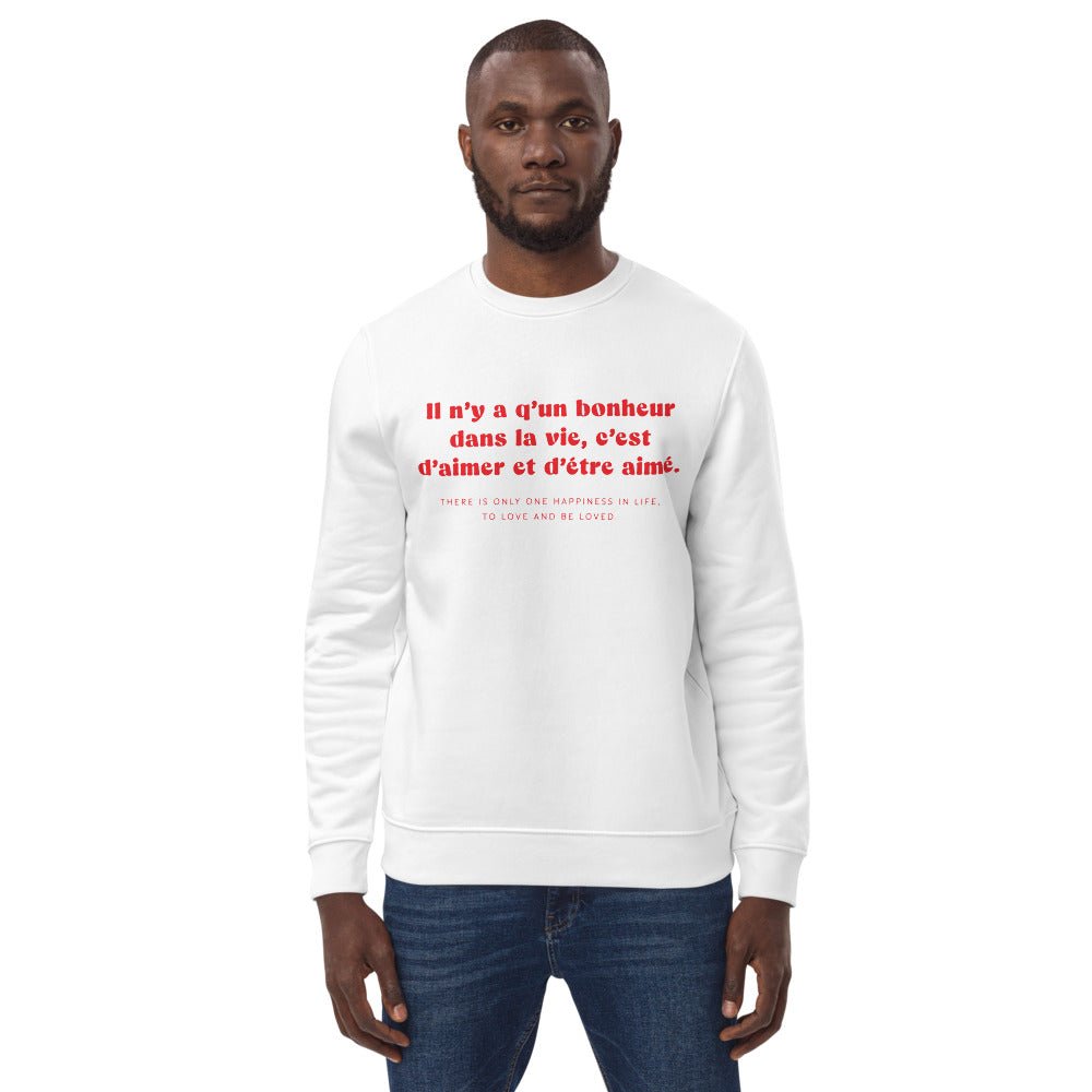 Truly French 'aimer et être aimé': Organic cotton feel.