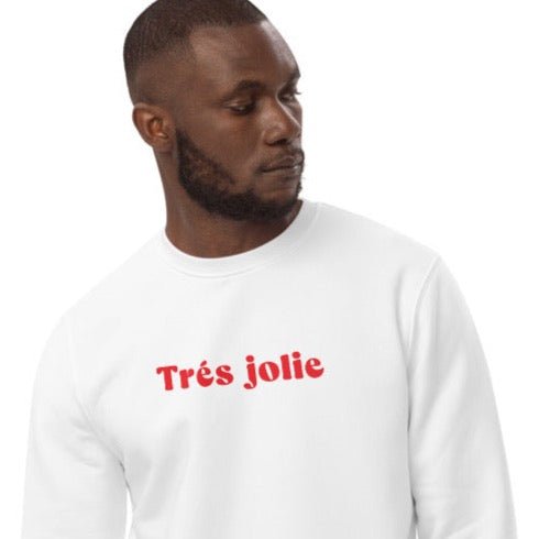 Soft organic cotton 'Very Happy' - spreading French joy.