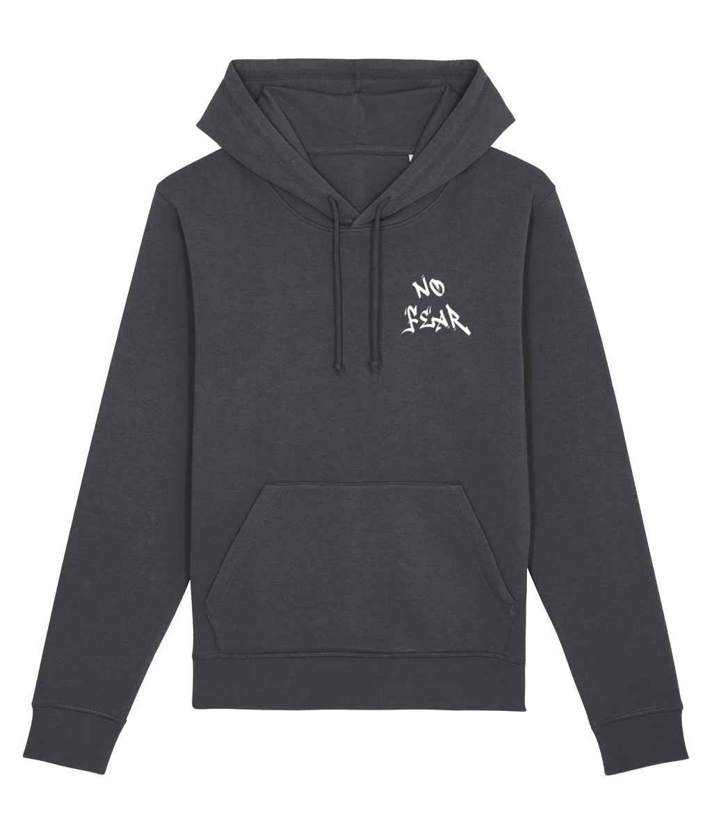 Streetwear hoodie featuring ‘No Fear’ bold statement design