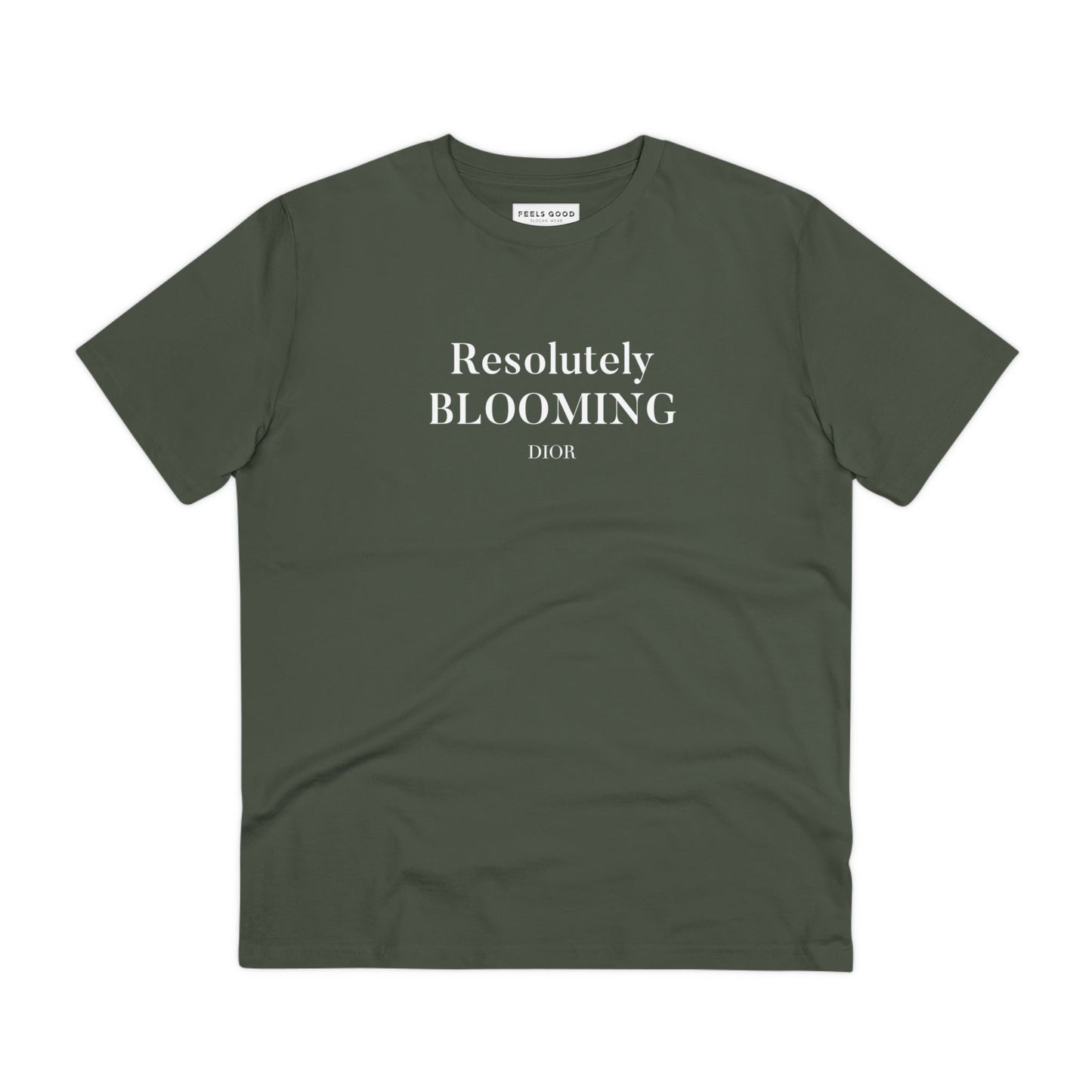 Dior Organic Cotton T-shirt with "Blooming" motivational message for strong vibes.