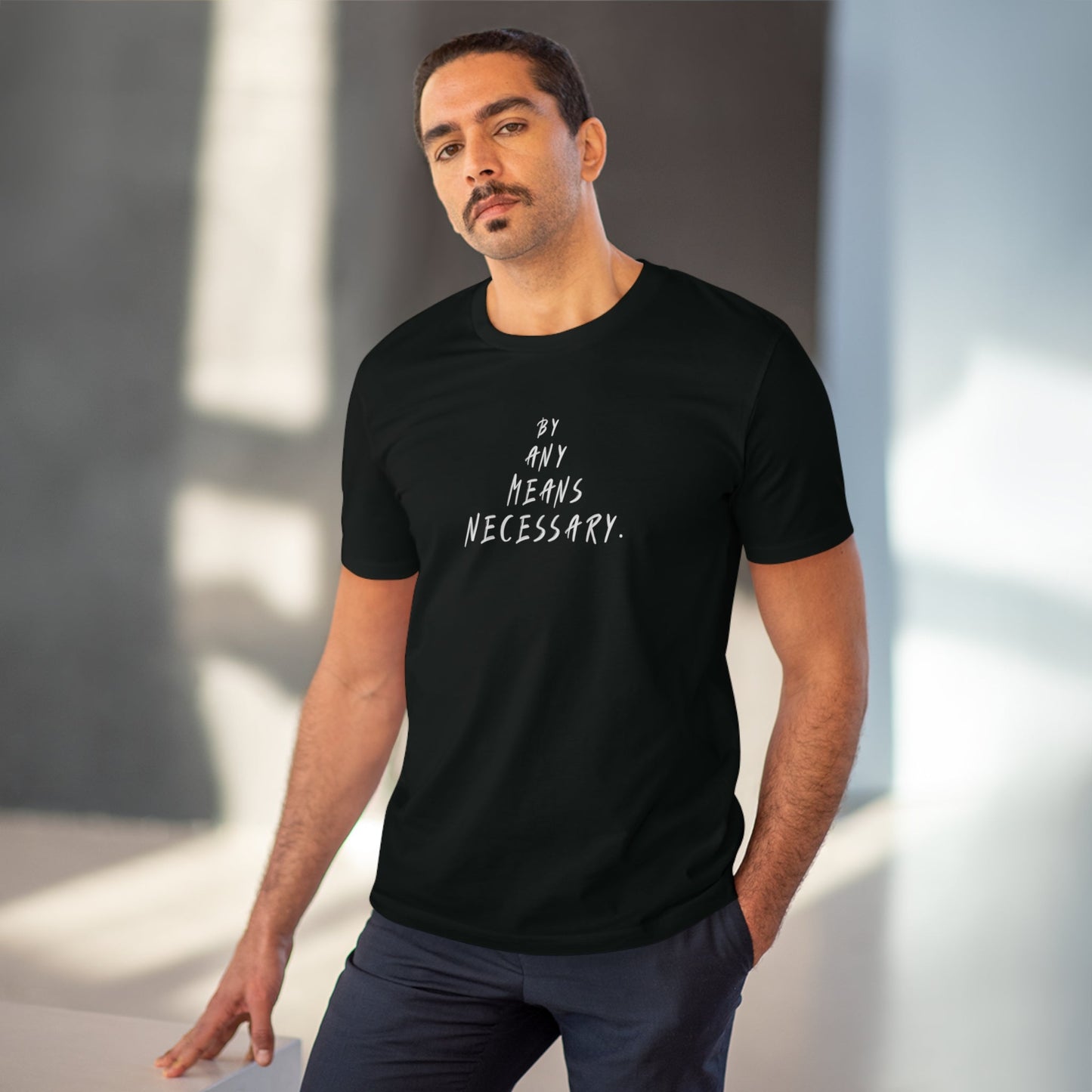 Malcolm X 'By Any Means Necessary' Organic Cotton T-shirt - Cool Tshirt