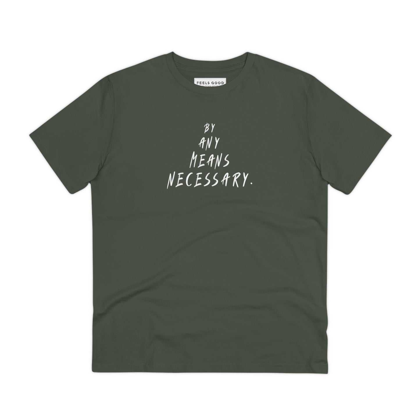 Malcolm X 'By Any Means Necessary' Organic Cotton T-shirt - Cool Tshirt