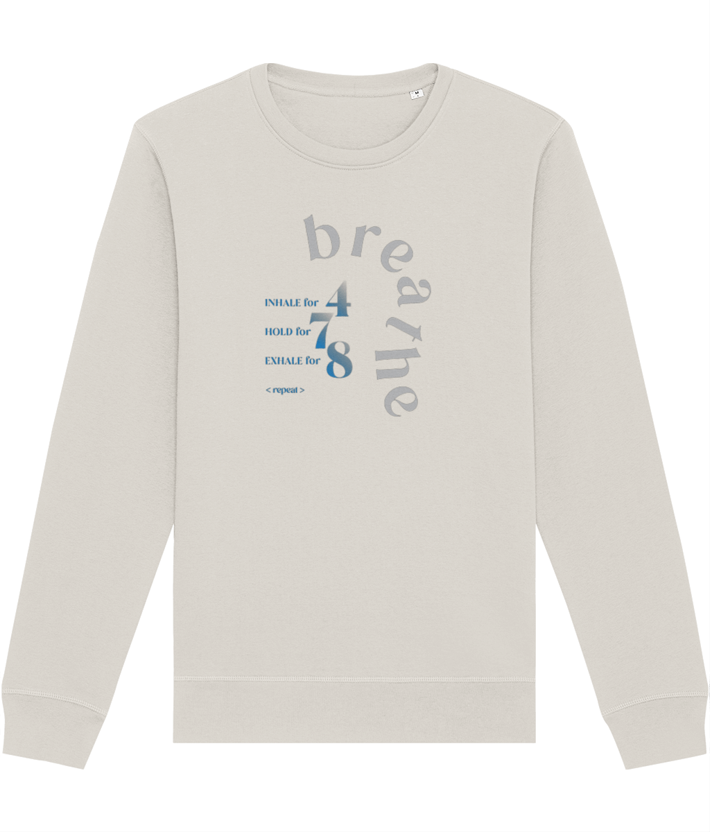 Meditation 'Breathe' Organic Cotton Sweatshirt - Eco Sweatshirt