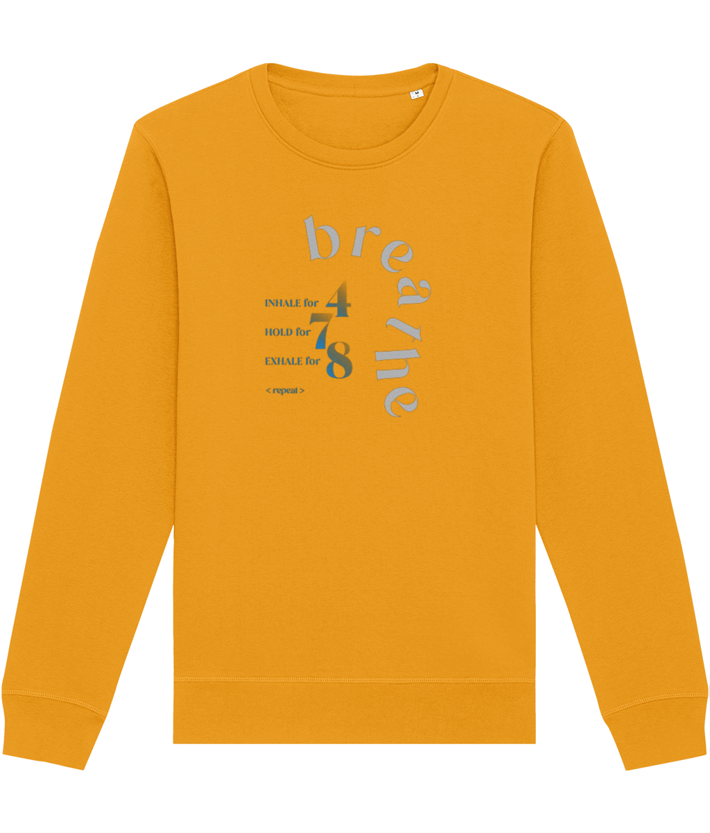 Meditation 'Breathe' Organic Cotton Sweatshirt - Eco Sweatshirt
