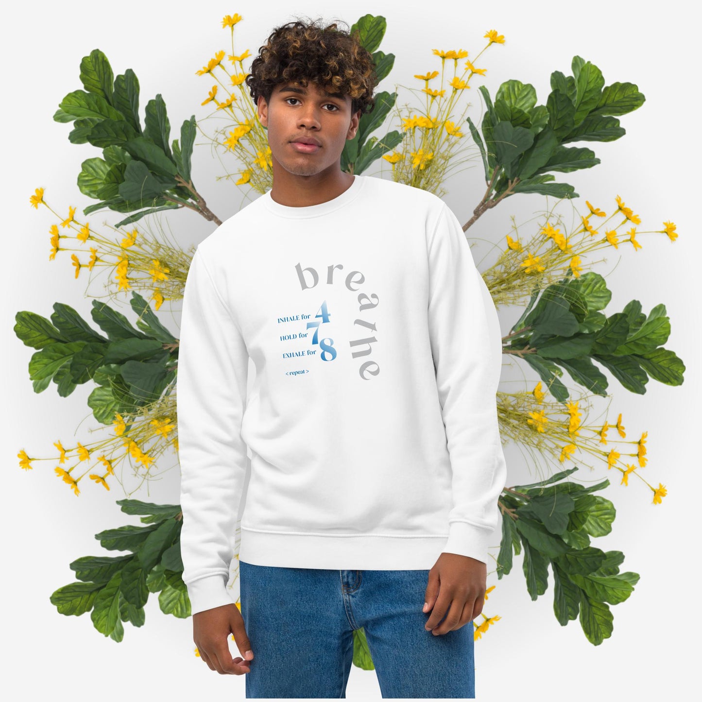 Meditation 'Breathe' Organic Cotton Sweatshirt - Eco Sweatshirt