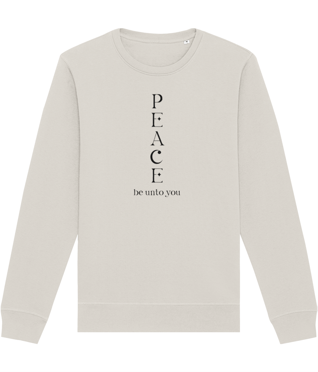 Women's best sweatshirt: 'Peace Be Unto You' organic cotton.