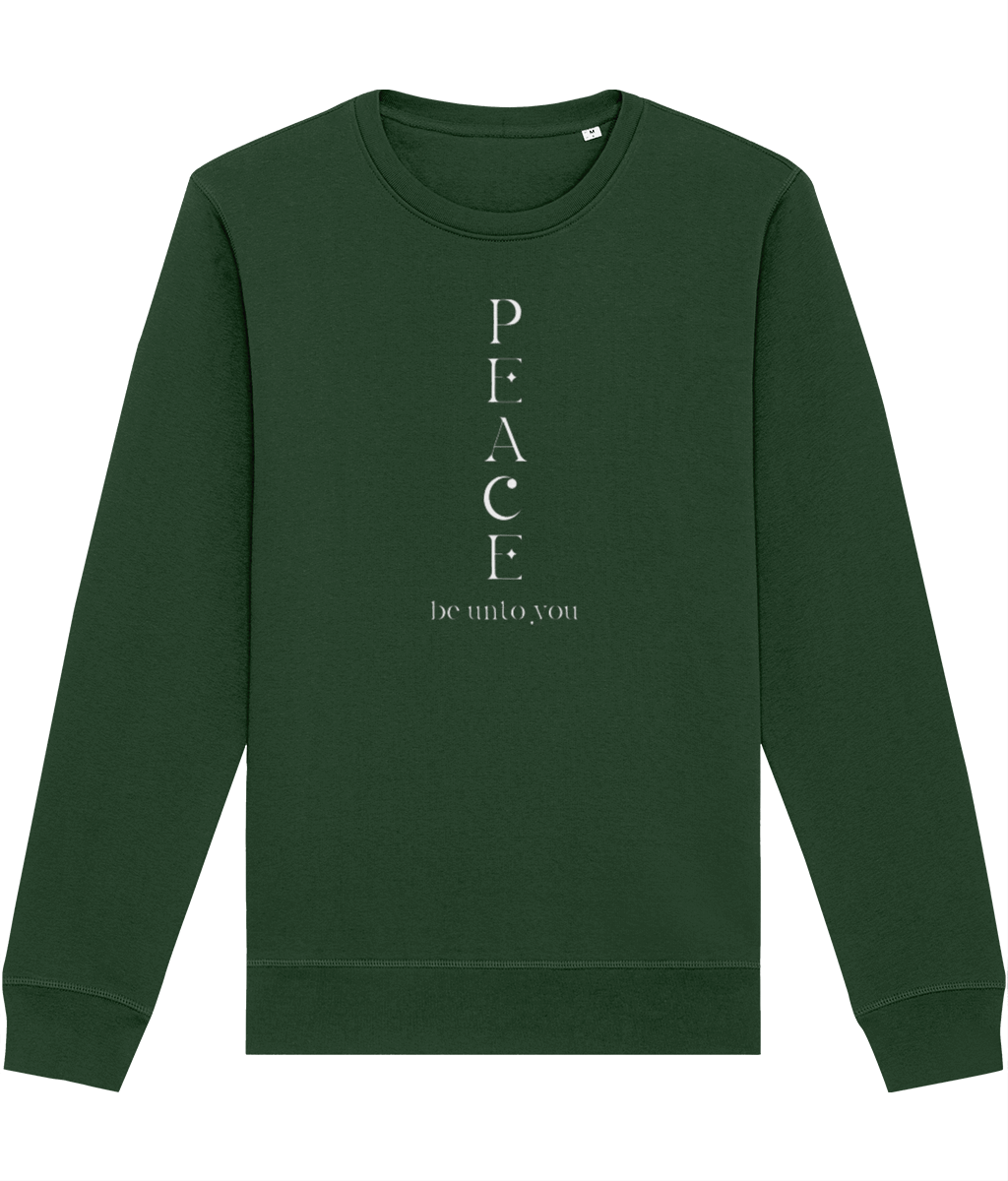 Popular best sweatshirt: 'Peace Be Unto You' organic cotton.