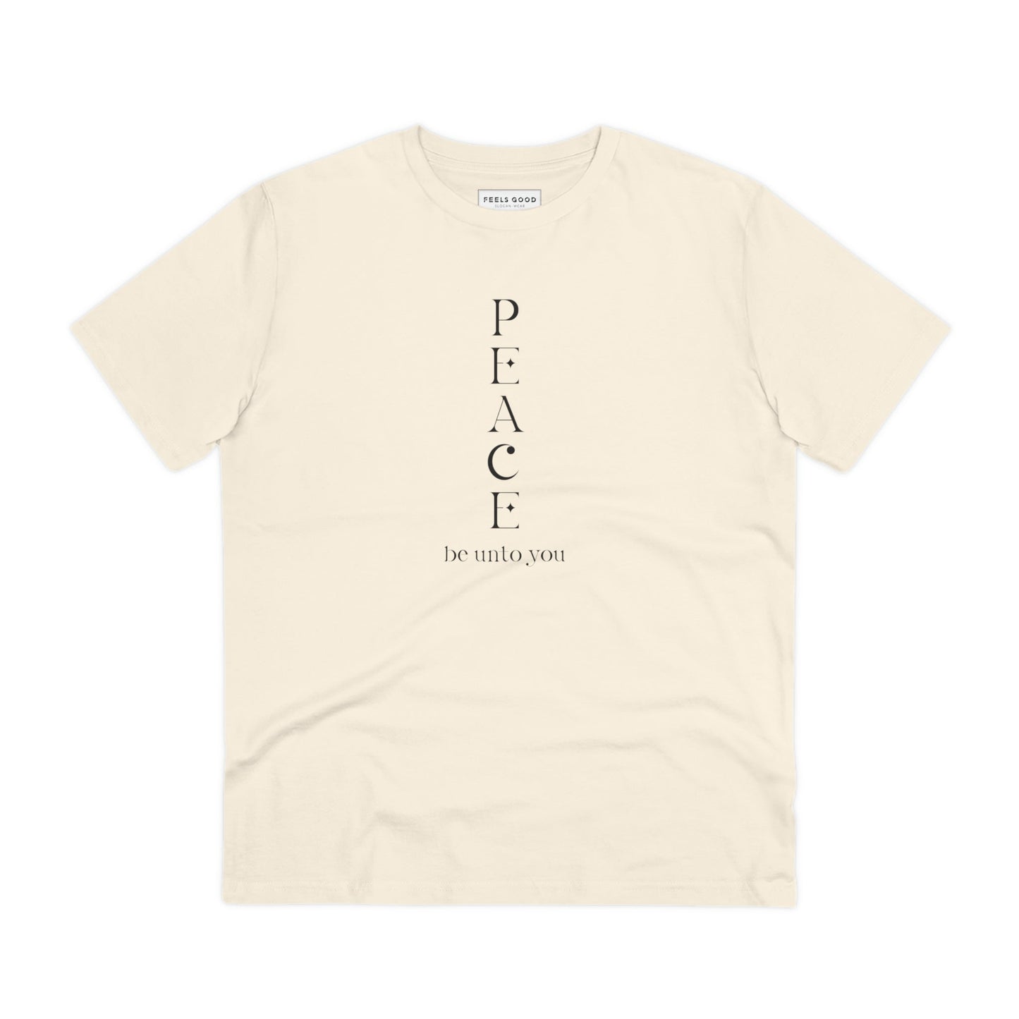 Kylie T-shirt – Meditation 'Peace Be Unto You' Organic Cotton T-shirt.