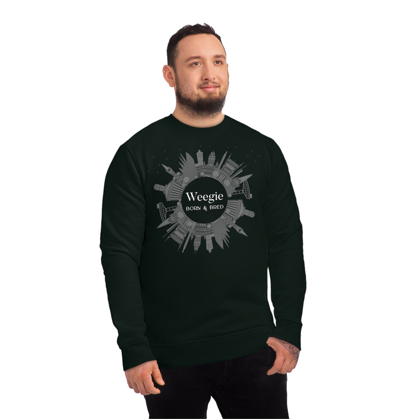 Love Scotland? Wear the Glaswegian Slang 'Weegie Born & Bred' organic cotton sweatshirt with pride!